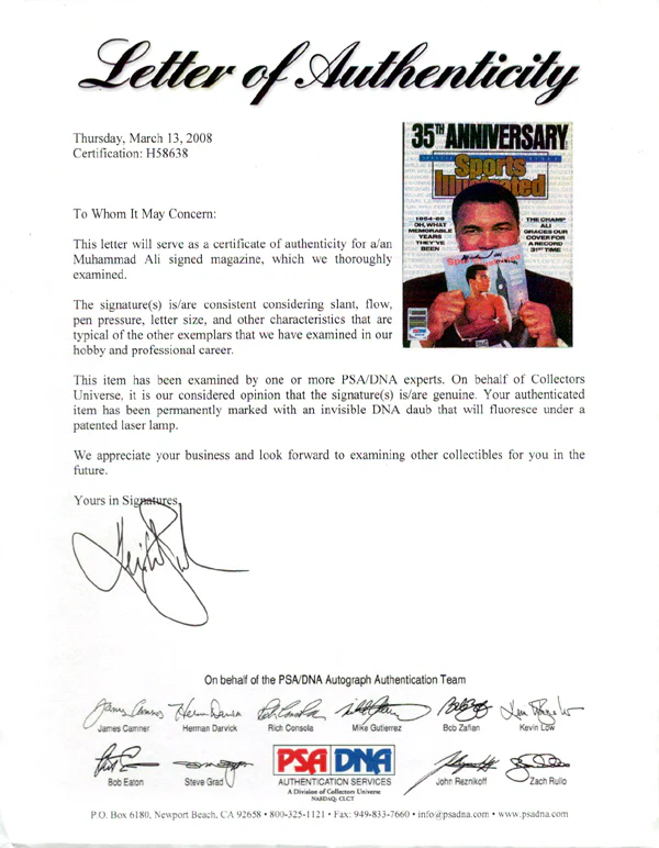 Muhammad Ali Autographed Sports Illustrated Magazine Vintage PSA/DNA #H58638 - Image 2