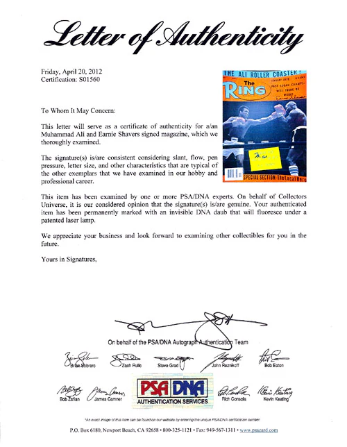 Muhammad Ali & Earnie Shavers Autographed The Ring Magazine Cover PSA/DNA #S01560 - Image 4