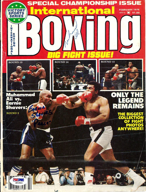Muhammad Ali & Earnie Shavers Autographed International Boxing Magazine Cover PSA/DNA #S01563 - Image 2