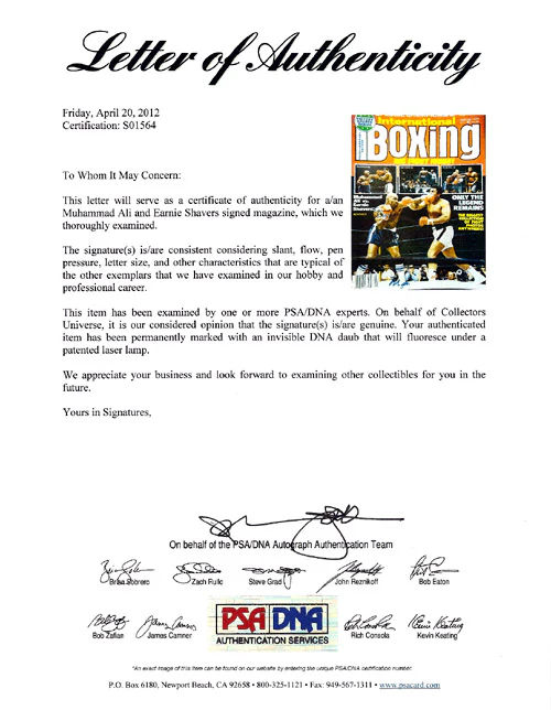 Muhammad Ali & Earnie Shavers Autographed International Boxing Magazine Cover PSA/DNA #S01564 - Image 3