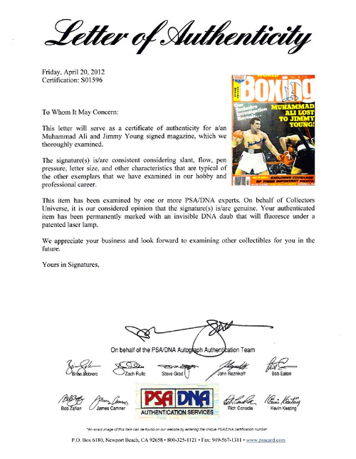 Muhammad Ali & Jimmy Young Autographed Boxing World Magazine Cover PSA/DNA #S01596 - Image 4