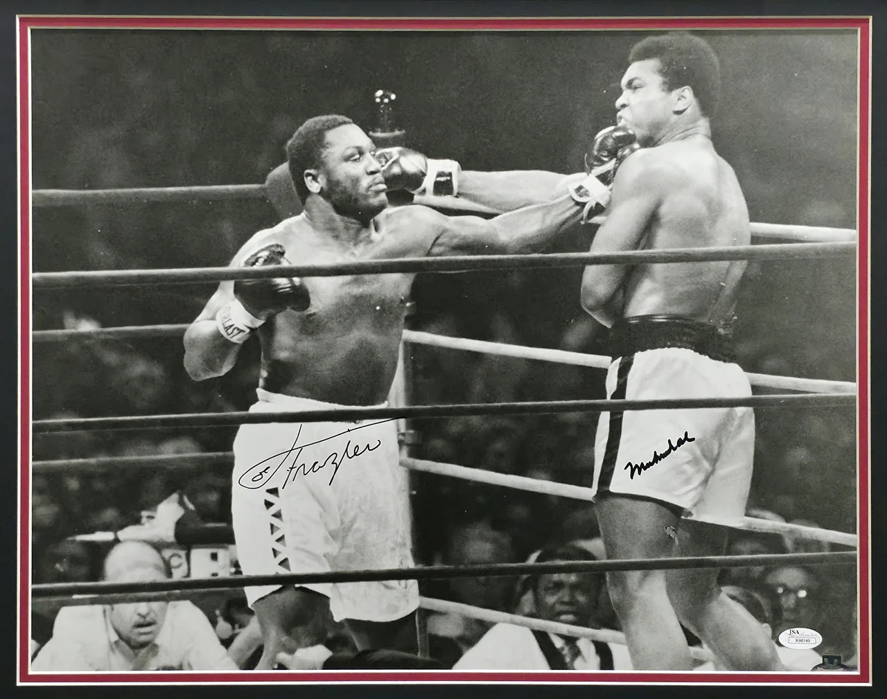 Muhammad Ali & Joe Frazier Autographed Framed 16x20 Photo JSA #X98149 - Image 2