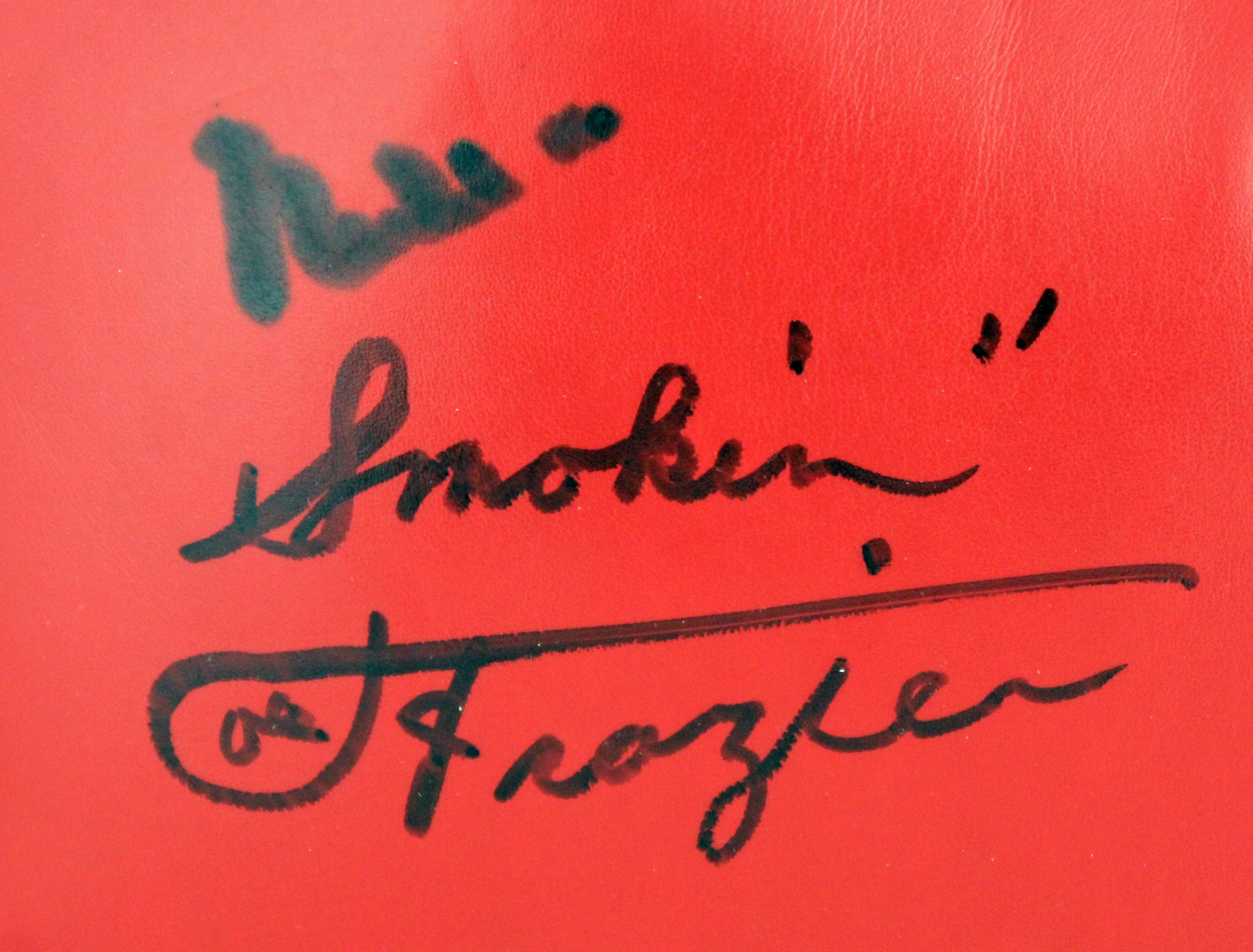 Muhammad Ali & Joe Frazier Signed Red Everlast Boxing Glove PSA/DNA #6A62547 - Image 3