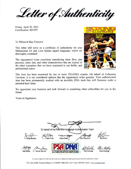 Muhammad Ali & Leon Spinks Autographed Boxing Illustrated Magazine Cover PSA/DNA #S01557 - Image 3