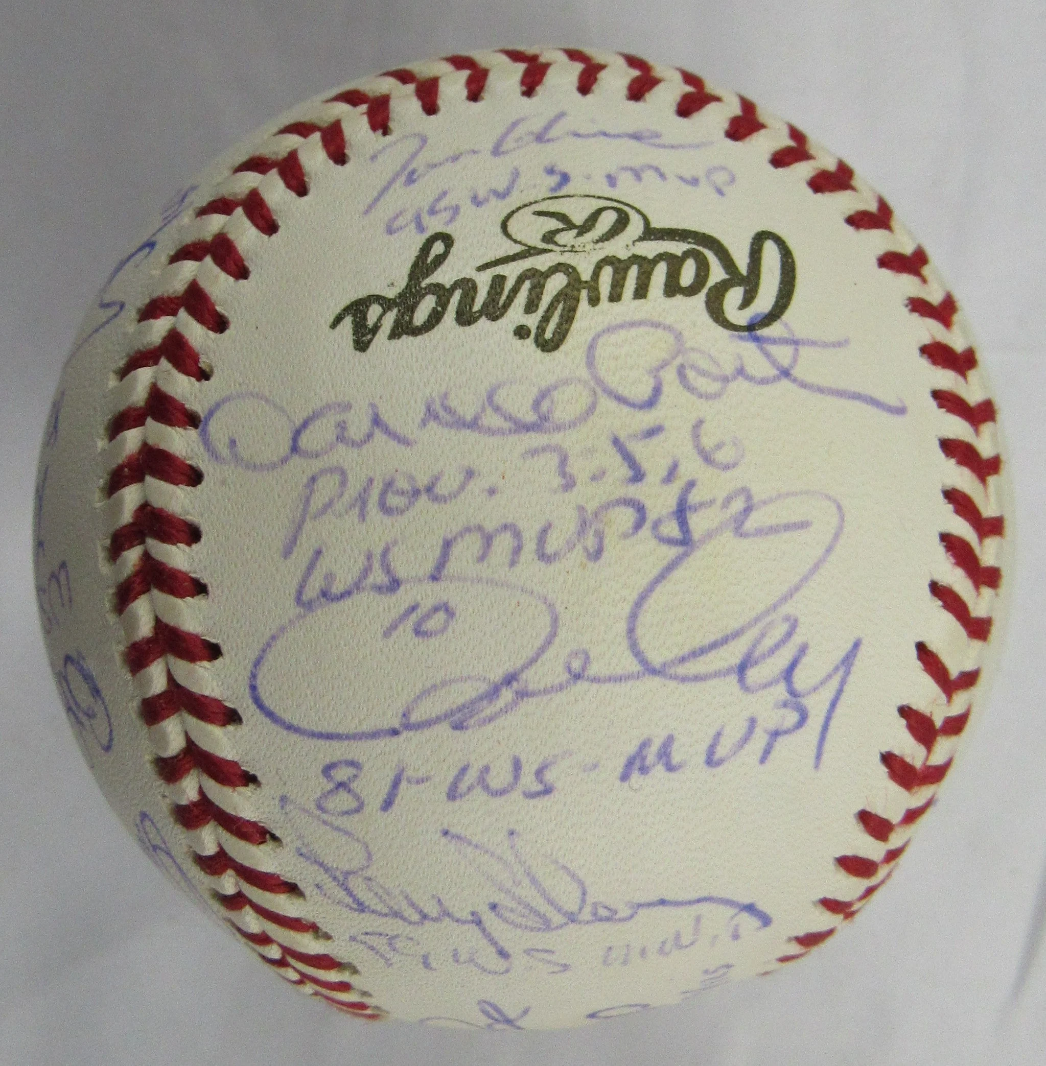 Multi Signed Auto Rawlings World Series MVP Baseball w/ Multiple Insc Steiner Hologram - Image 2