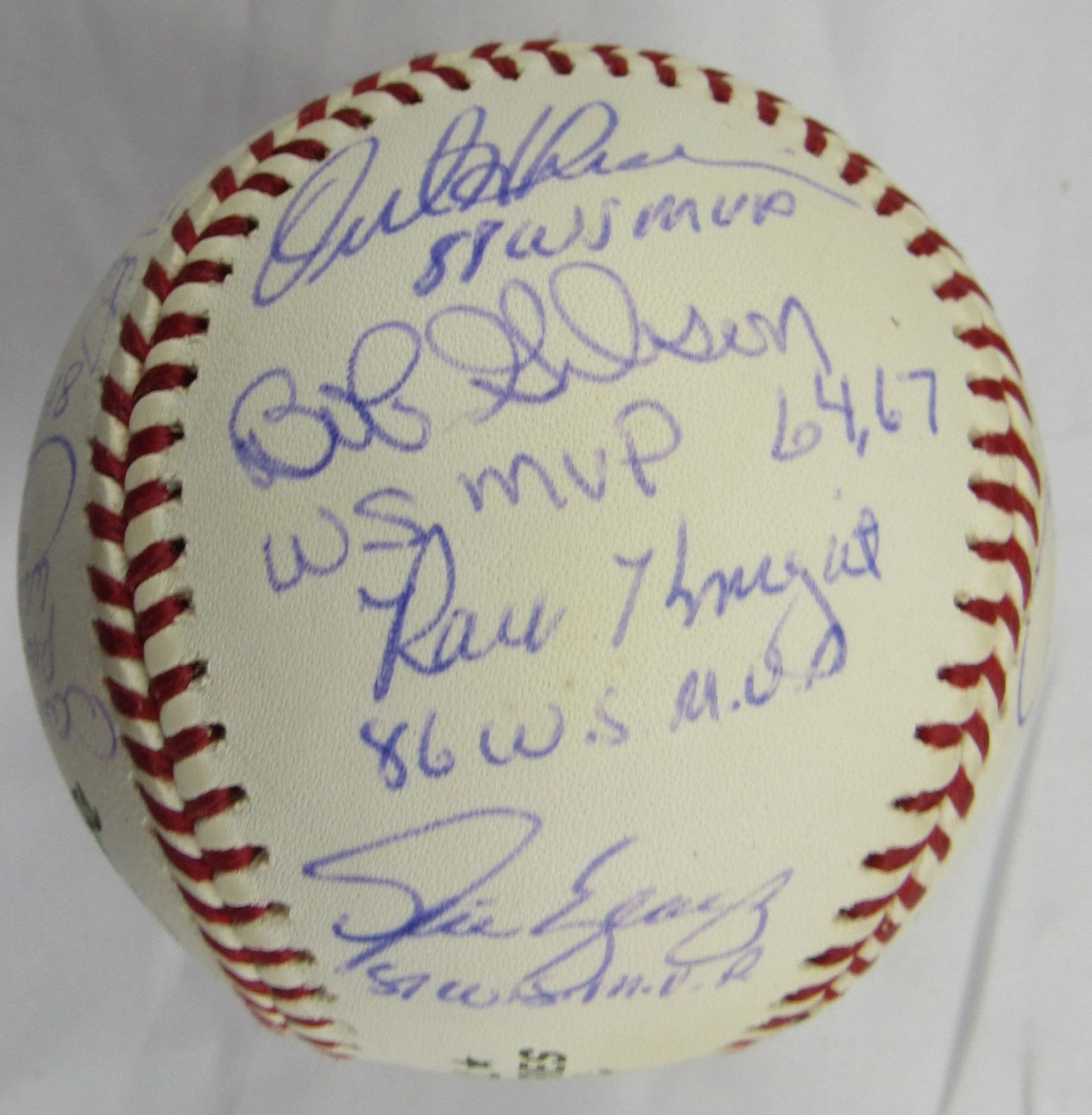 Multi Signed Auto Rawlings World Series MVP Baseball w/ Multiple Insc Steiner Hologram - Image 4