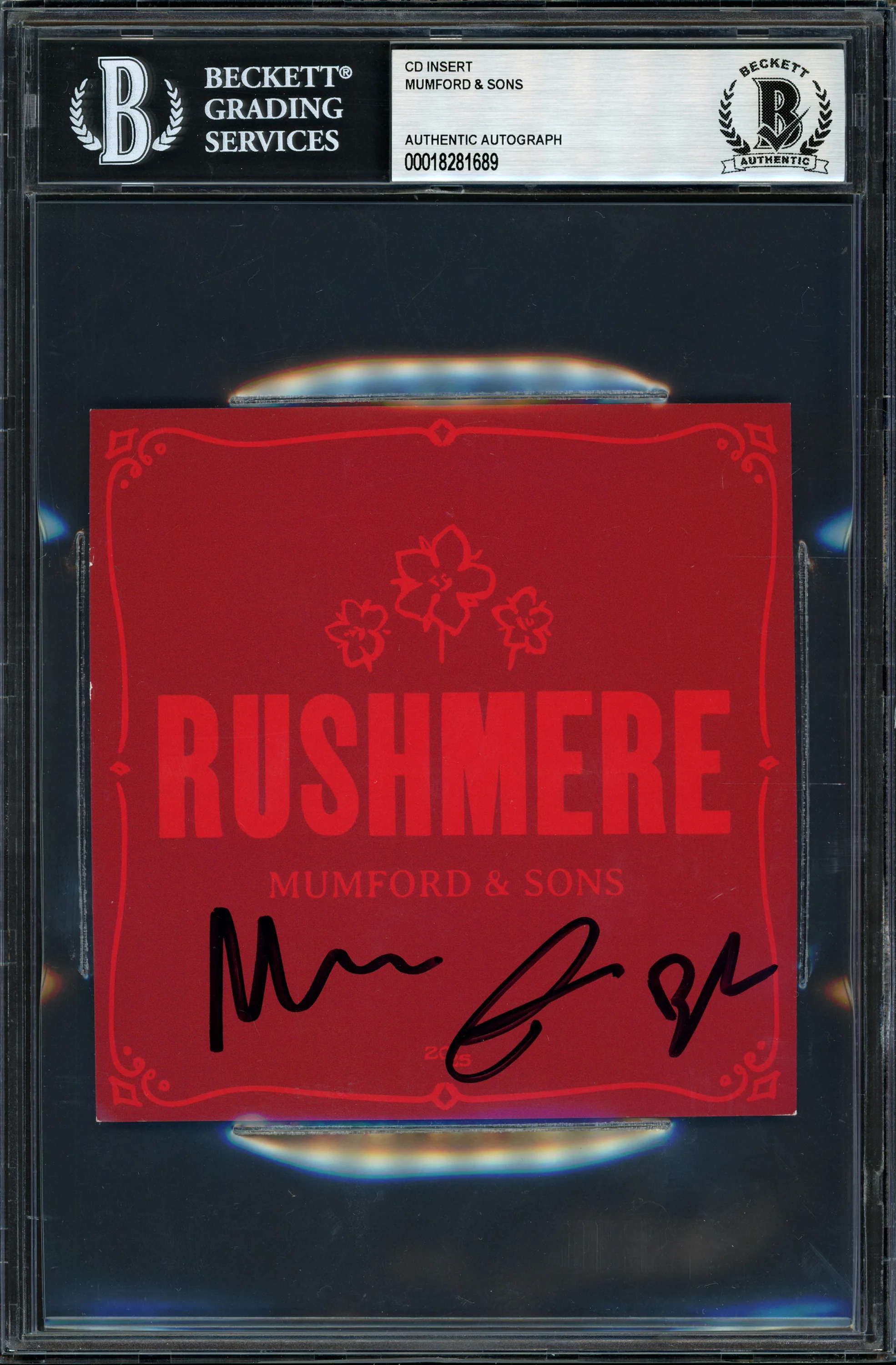 Mumford & Sons Autographed 4.75x4.75 'Rushmere' CD Insert Beckett BAS #18281689