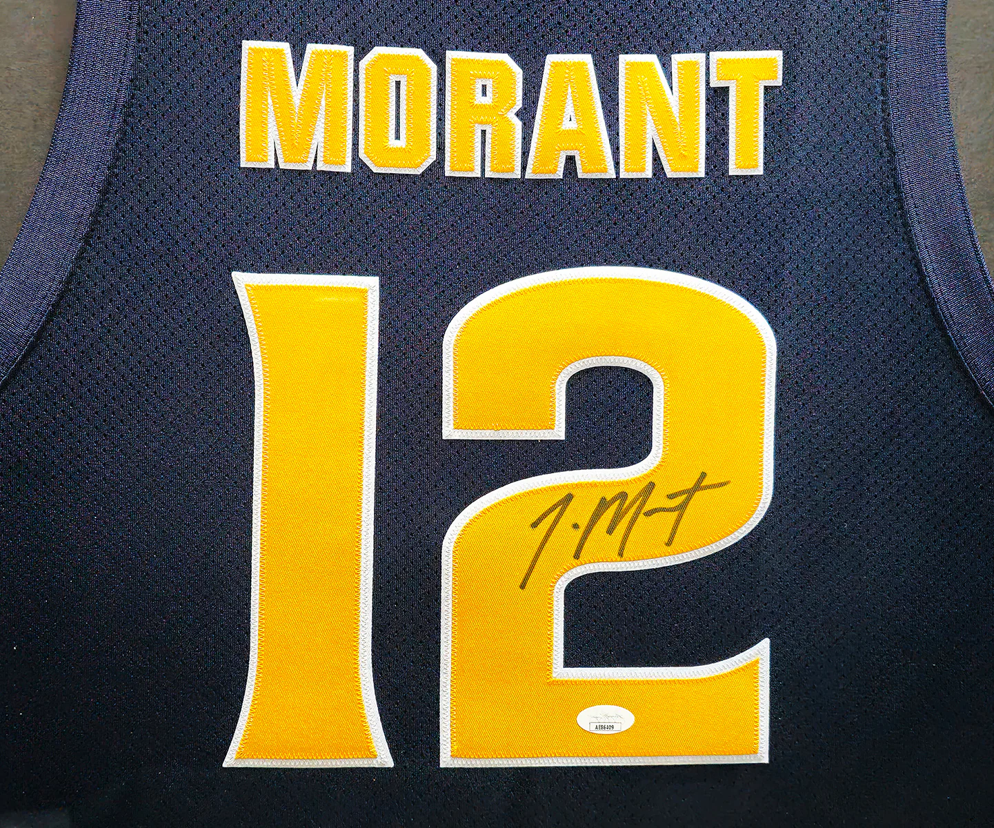 Murray State Racers Ja Morant Autographed Framed Blue Retro Brand Jersey JSA Stock #212662 - Image 2