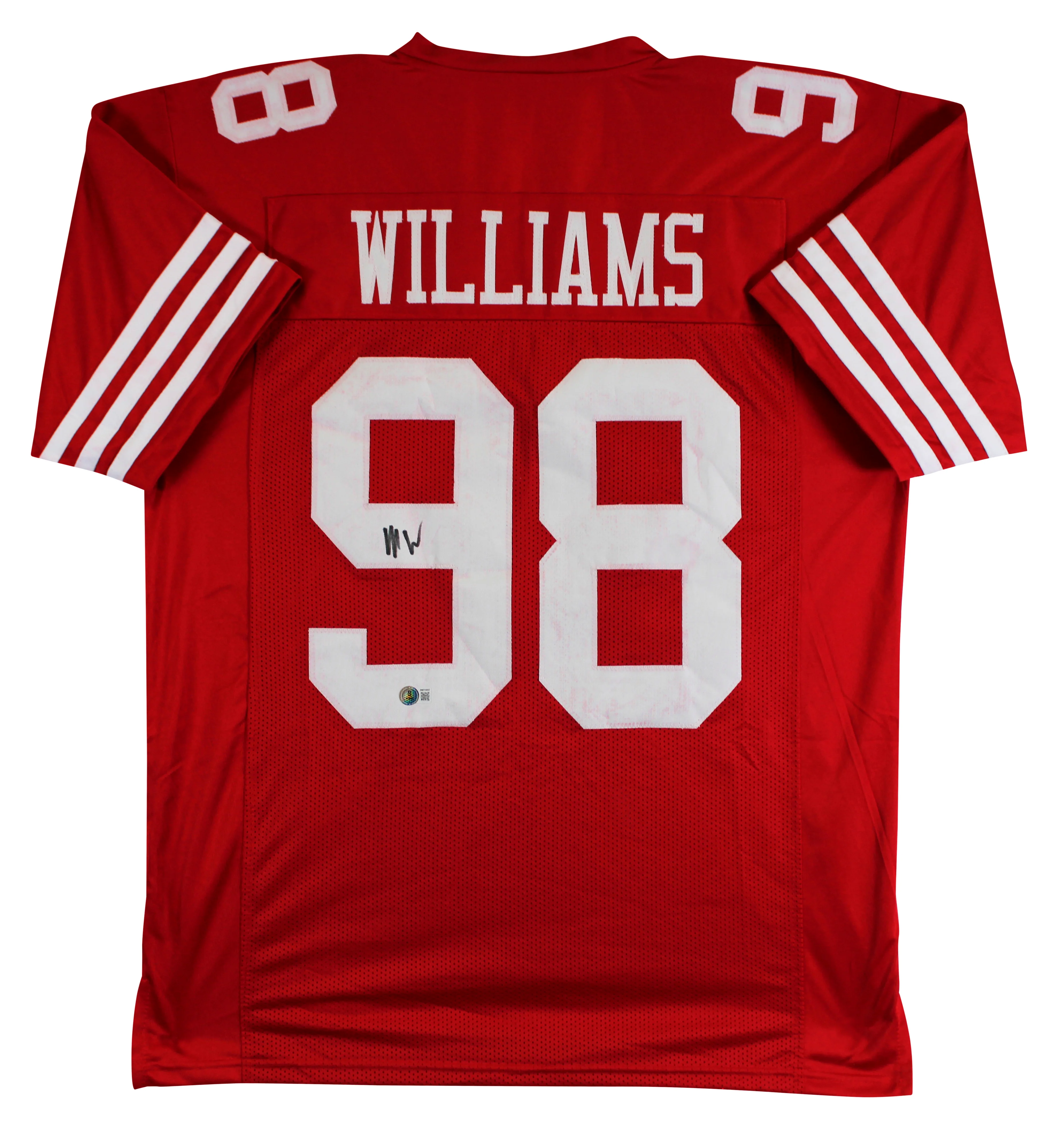 Mykel Williams Authentic Signed Red Pro Style Jersey BAS Witnessed #3W210357 - Image 2