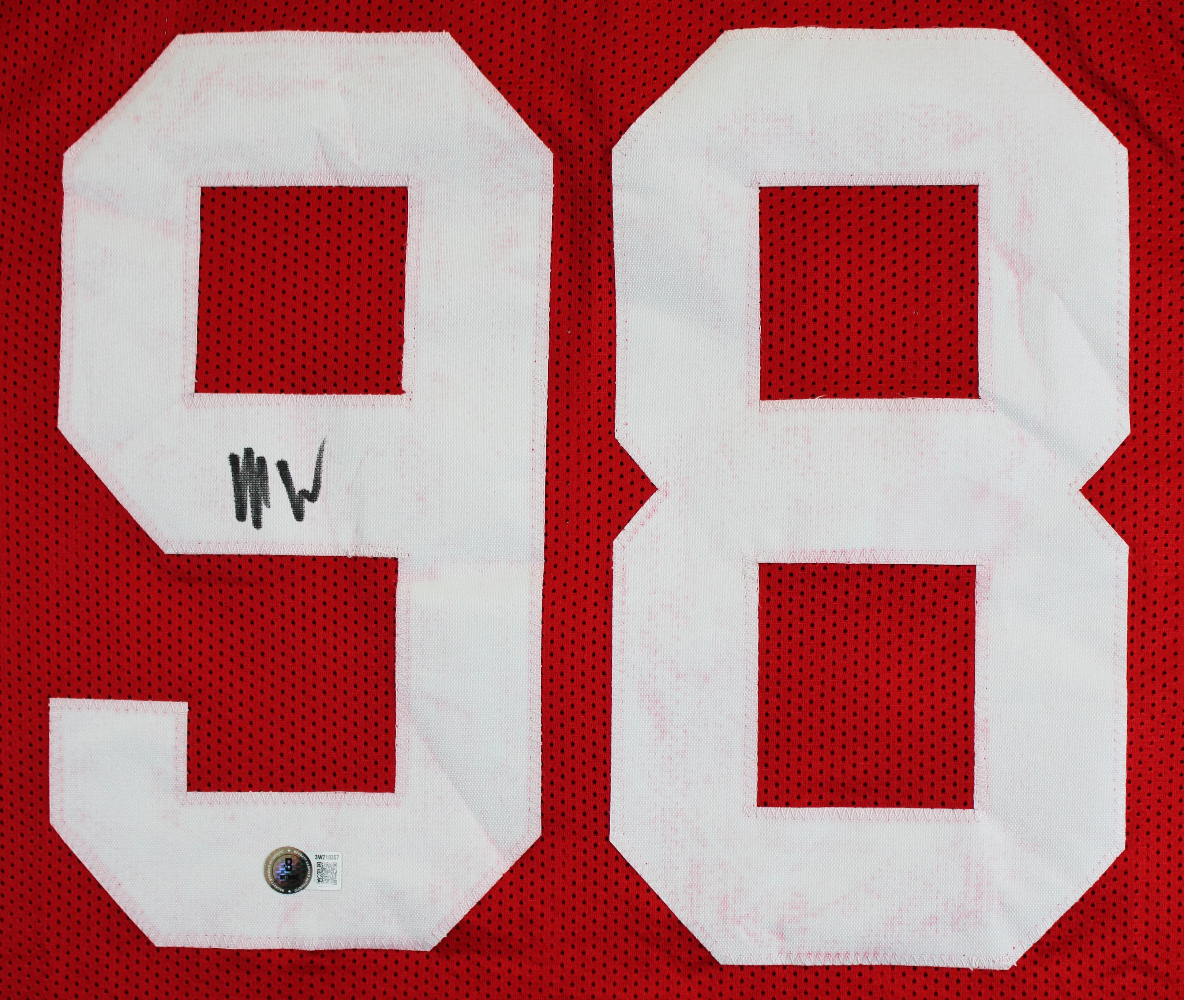 Mykel Williams Authentic Signed Red Pro Style Jersey BAS Witnessed #3W210357 - Image 3