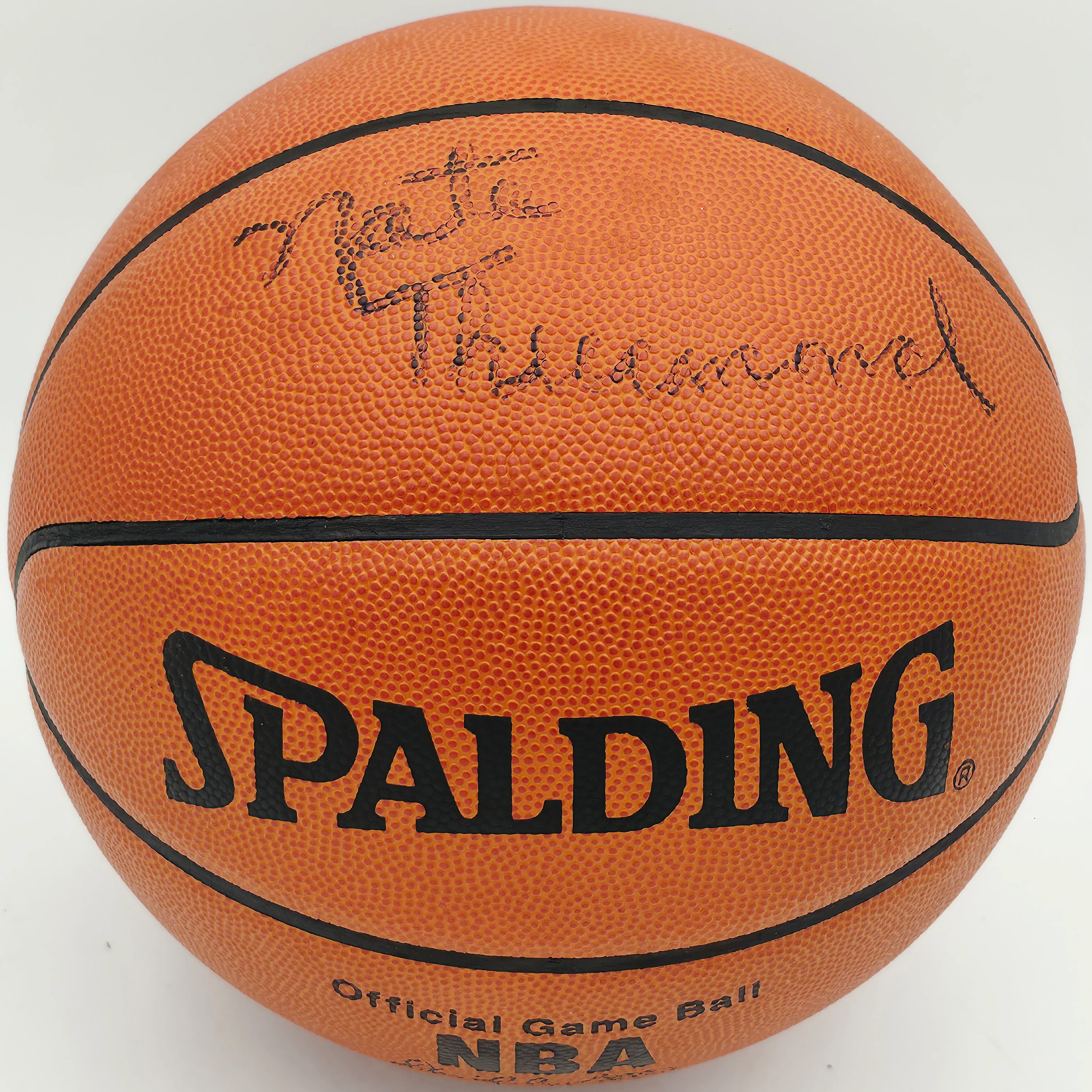 Nate Thurmond Autographed Spalding NBA Leather Game Basketball Golden State Warriors Beckett BAS QR #BS30430