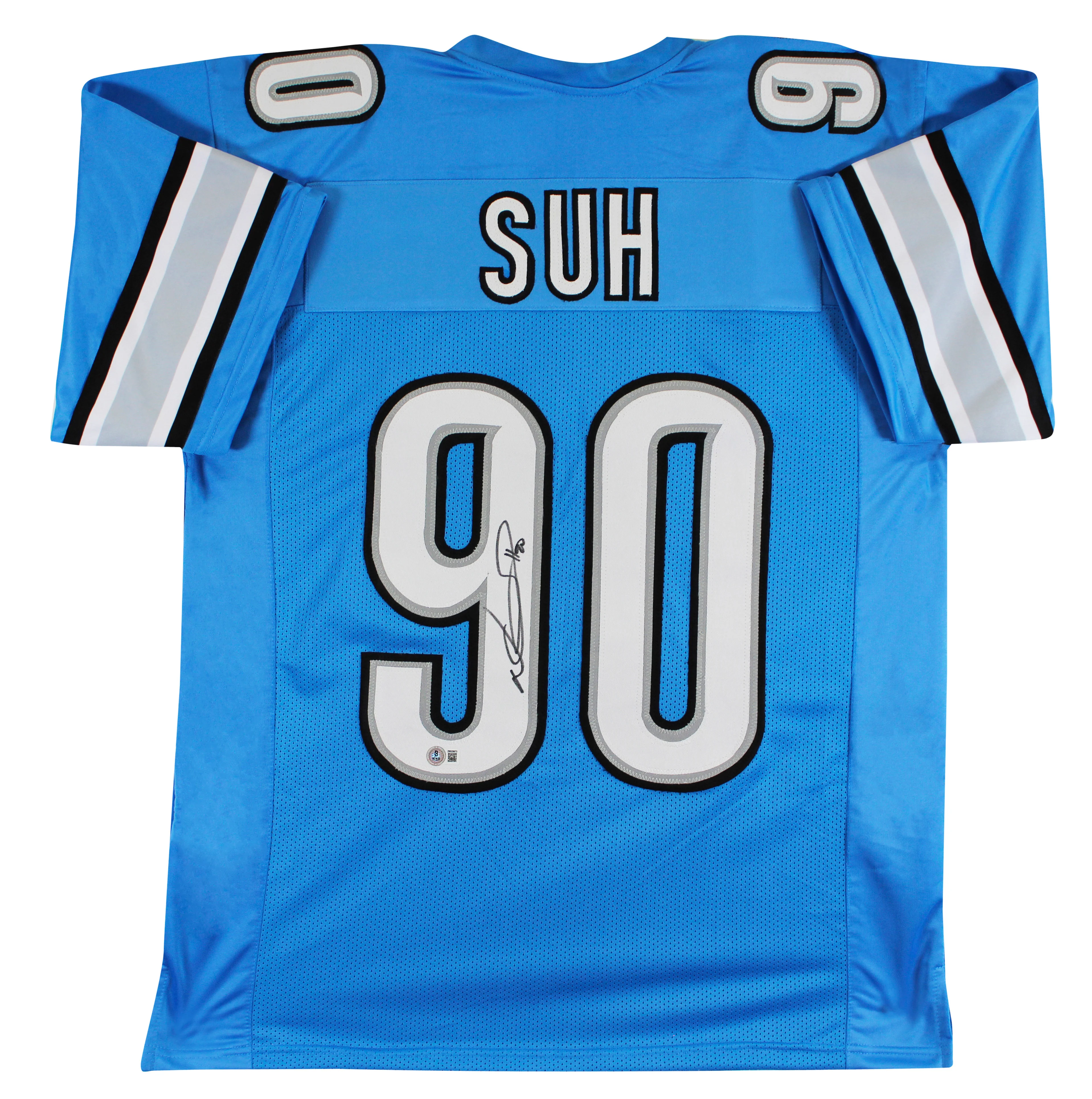 Ndamukong Suh Authentic Signed Blue Pro Style Jersey Autographed BAS Witnessed - Image 2