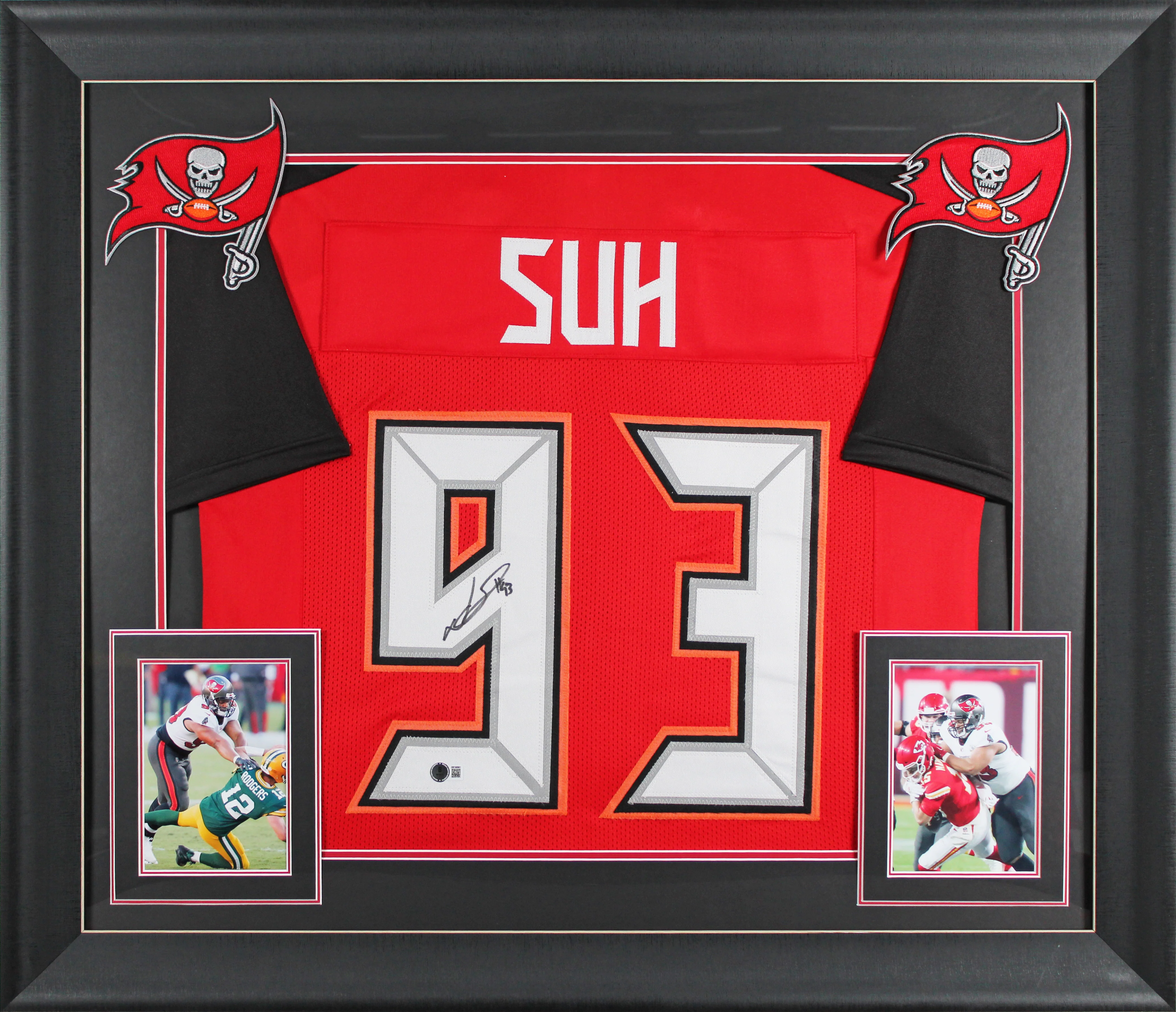 Ndamukong Suh Authentic Signed Red Pro Style Framed Jersey BAS Witnessed - Image 2