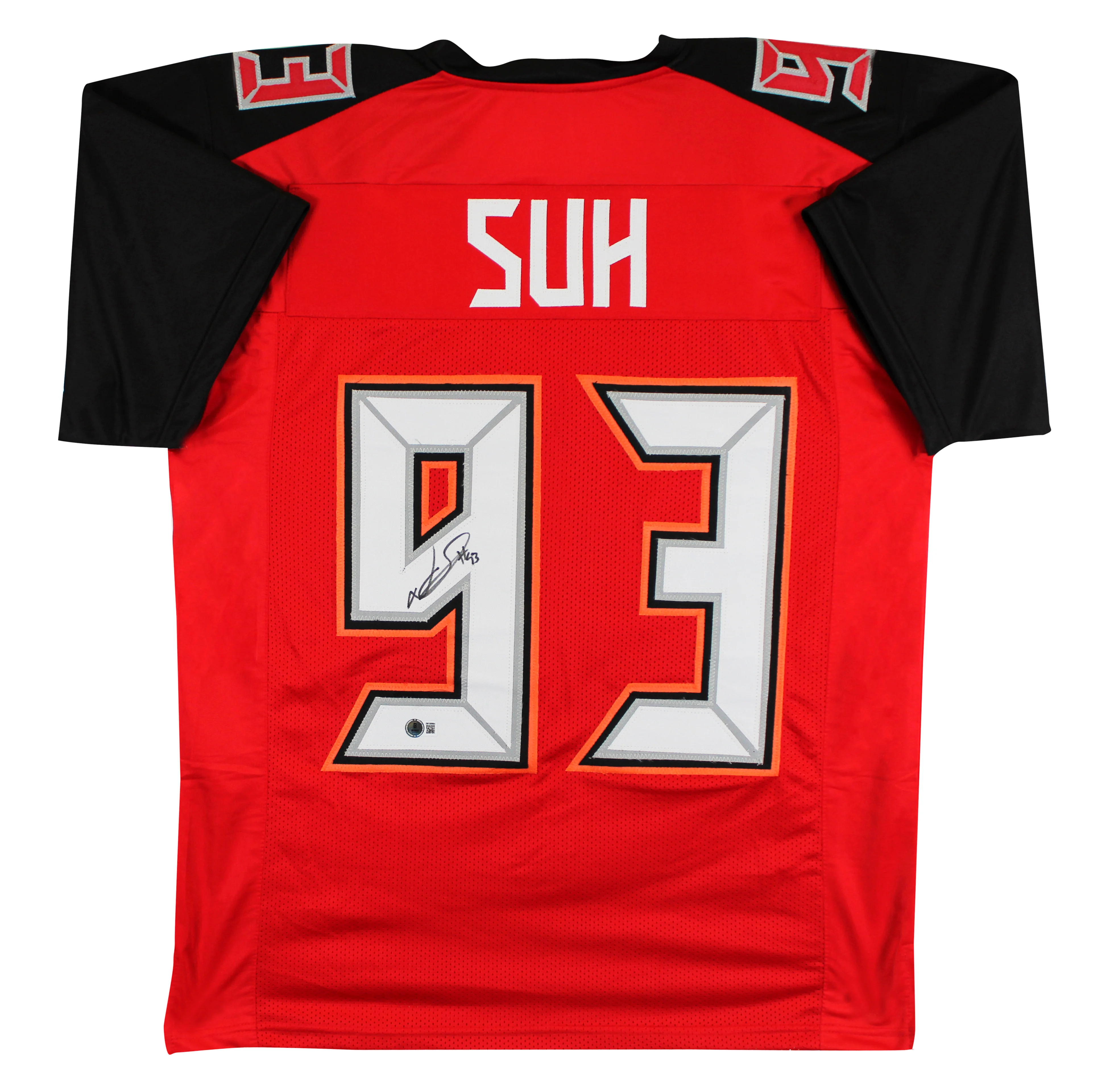 Ndamukong Suh Authentic Signed Red Pro Style Jersey Autographed BAS Witnessed - Image 2
