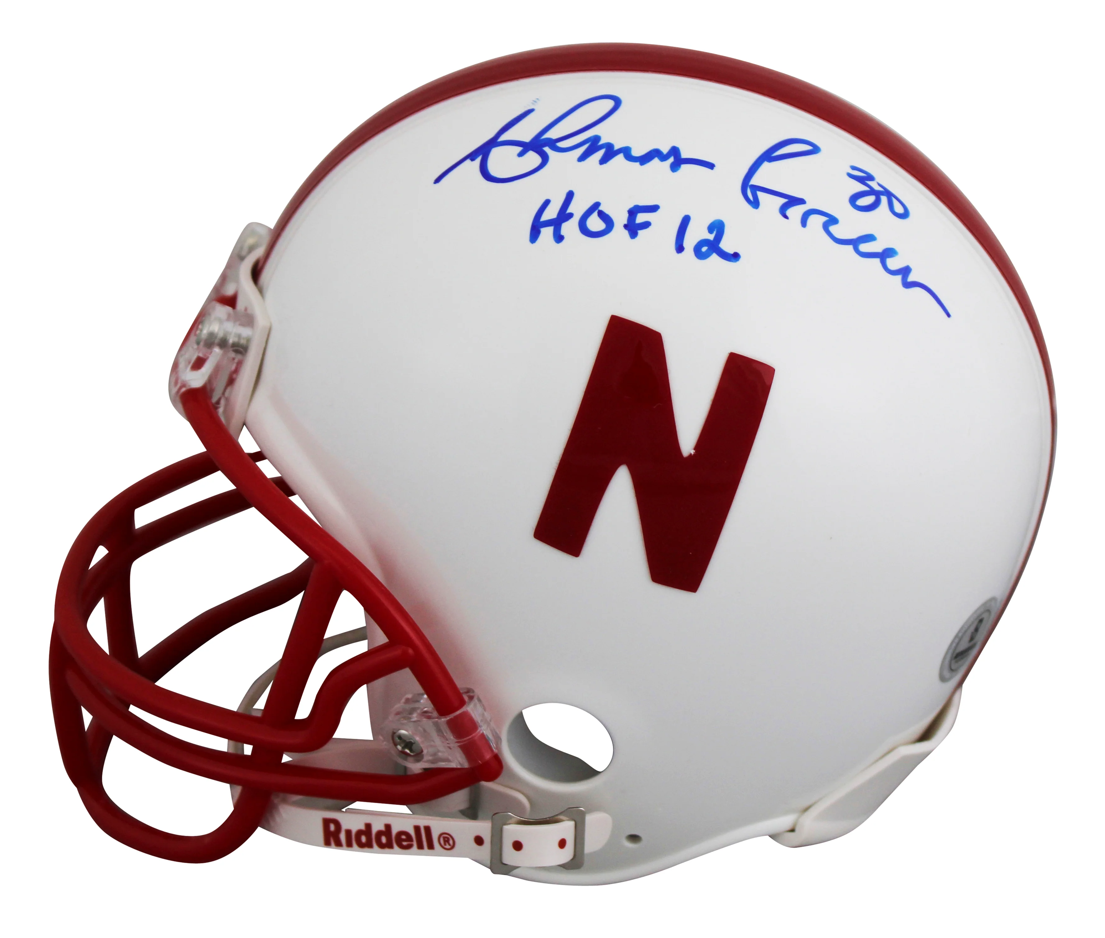 Nebraska Ahman Green "HOF 12" Authentic Signed VSR4 Rep Mini Helmet BAS #BV01159 - Image 2
