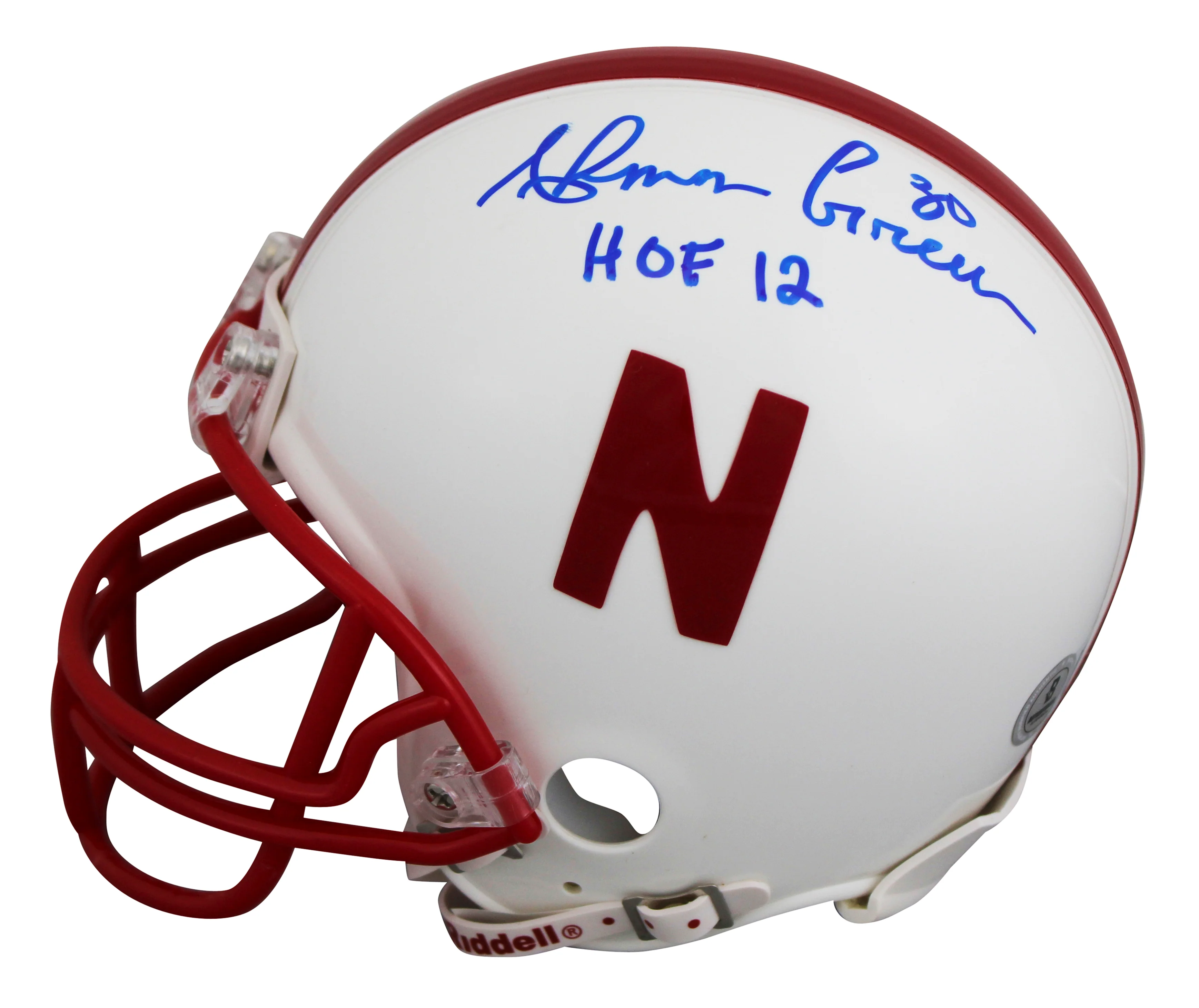Nebraska Ahman Green "HOF 12" Authentic Signed VSR4 Rep Mini Helmet BAS #BV01162 - Image 2