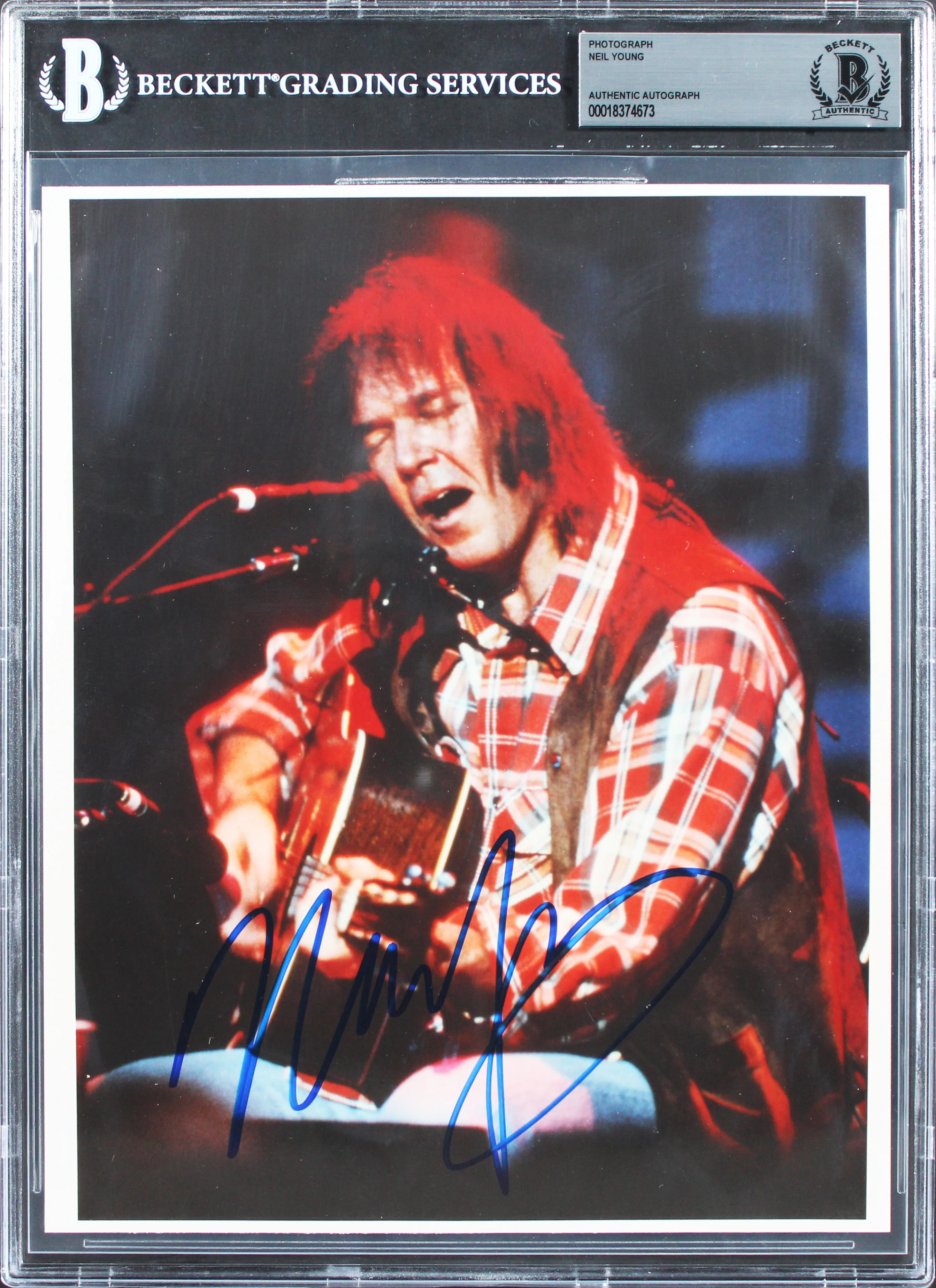 Neil Young Crosby, Stills, Nash & Young Authentic Signed 8x10 Photo BAS Slabbed - Image 2