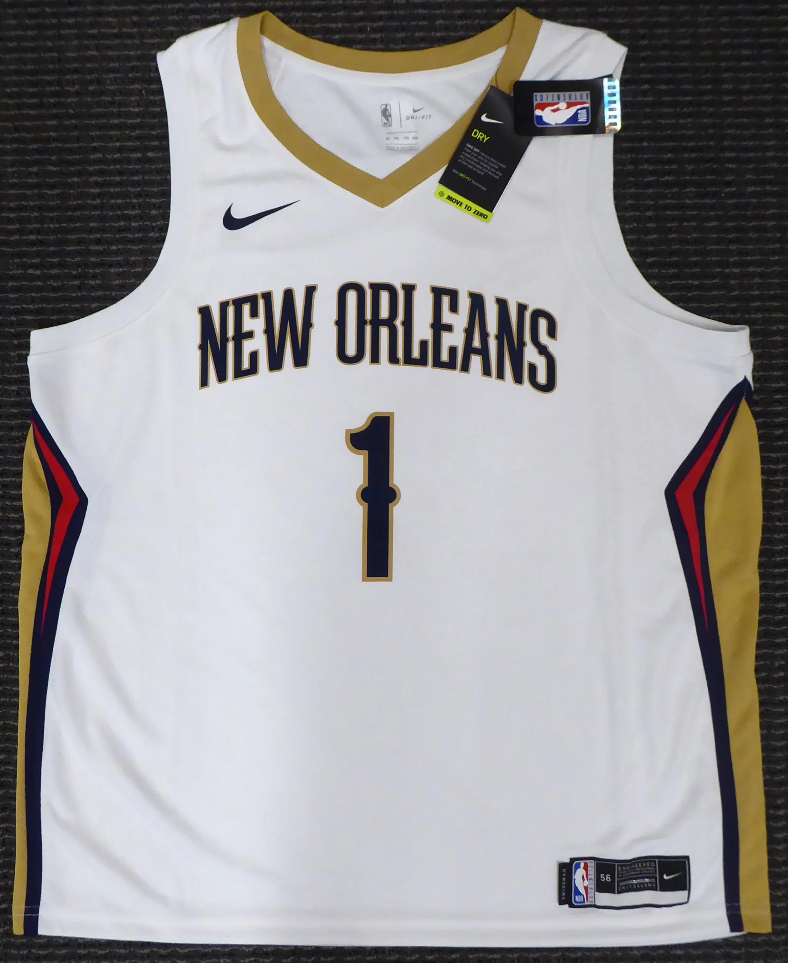 New Orleans Pelicans Zion Williamson Autographed Authentic White Nike Jersey Size 56 Fanatics Holo #A853357 - Image 4