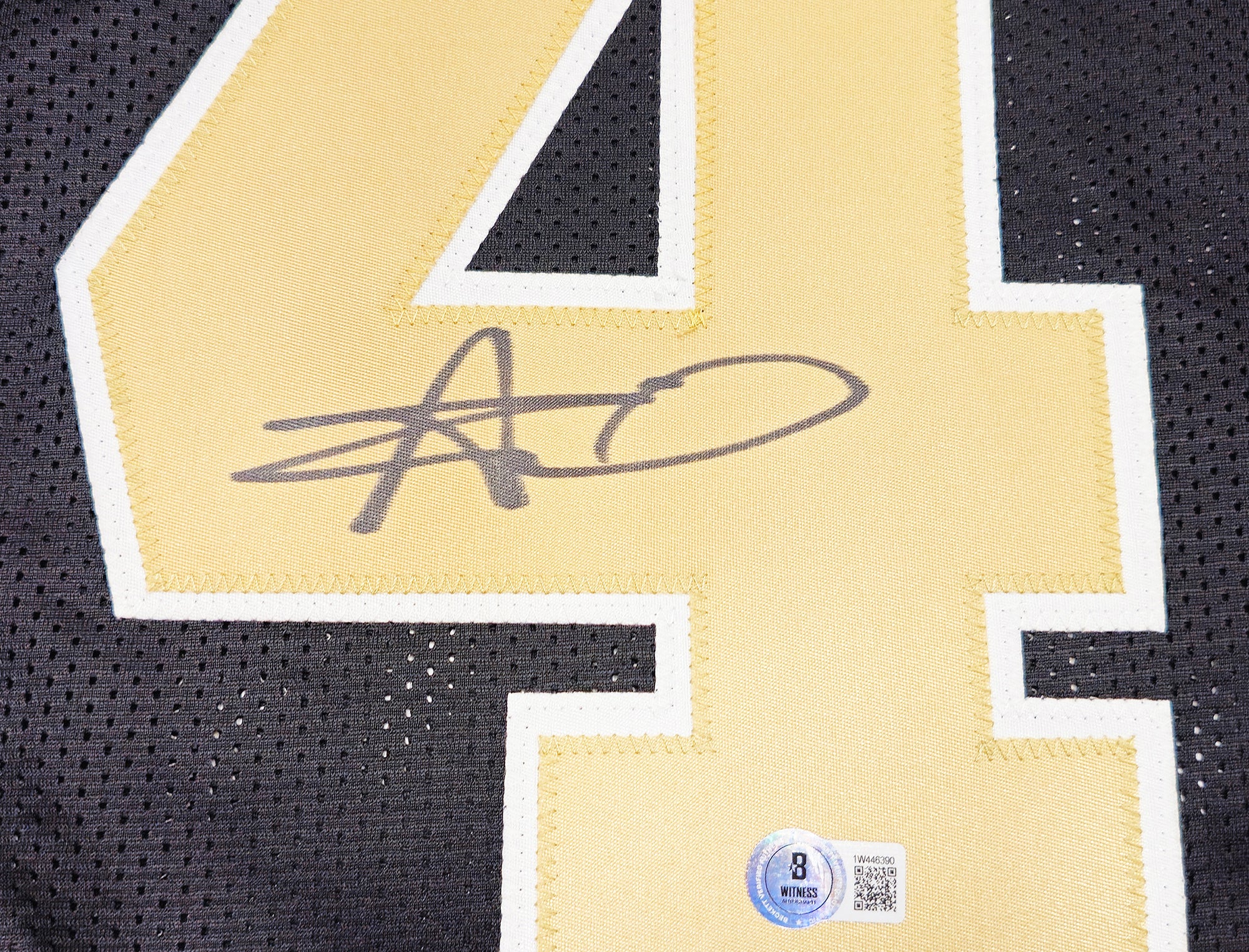 New Orleans Saints Alvin Kamara Autographed Black Jersey Beckett BAS Witness Stock #238209 - Image 4