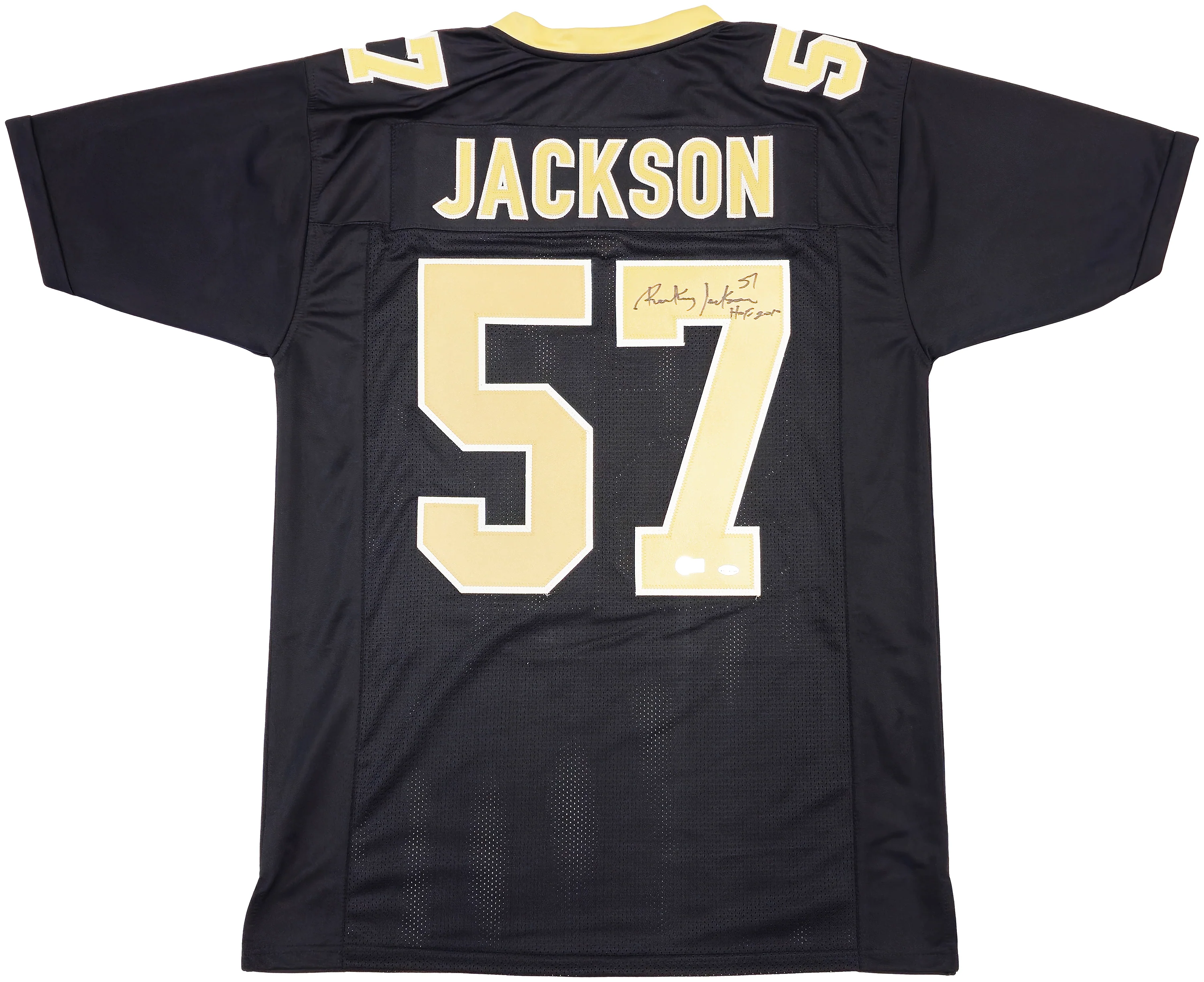 New Orleans Saints Rickey Jackson Autographed Black Jersey "HOF 2010" Beckett BAS QR Stock #230189 - Image 2