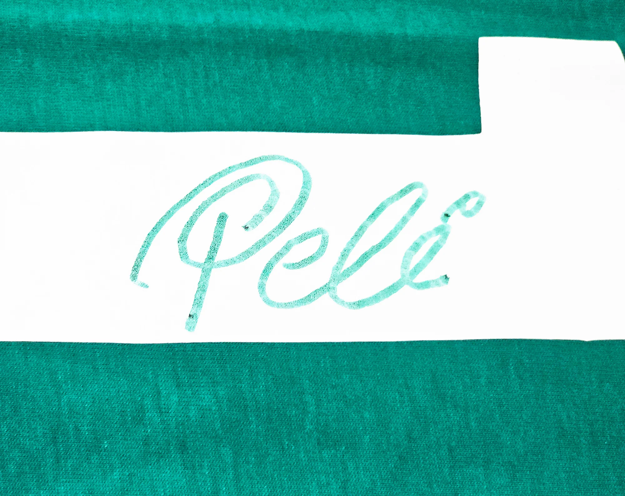 New York Cosmos Pele Autographed Green Jersey Beckett BAS Stock #194363 - Image 4