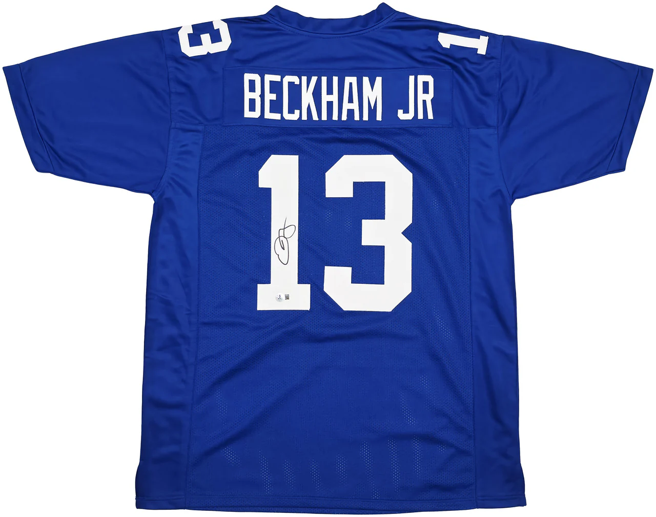 New York Giants Odell Beckham Jr. Autographed Blue Jersey Beckett BAS Witness Stock #246196 - Image 2
