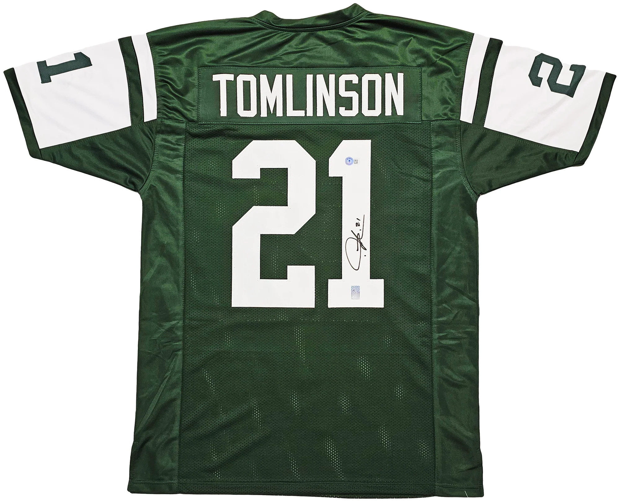 New York Jets LaDainian Tomlinson Autographed Green Jersey Beckett BAS QR Stock #215002 - Image 2