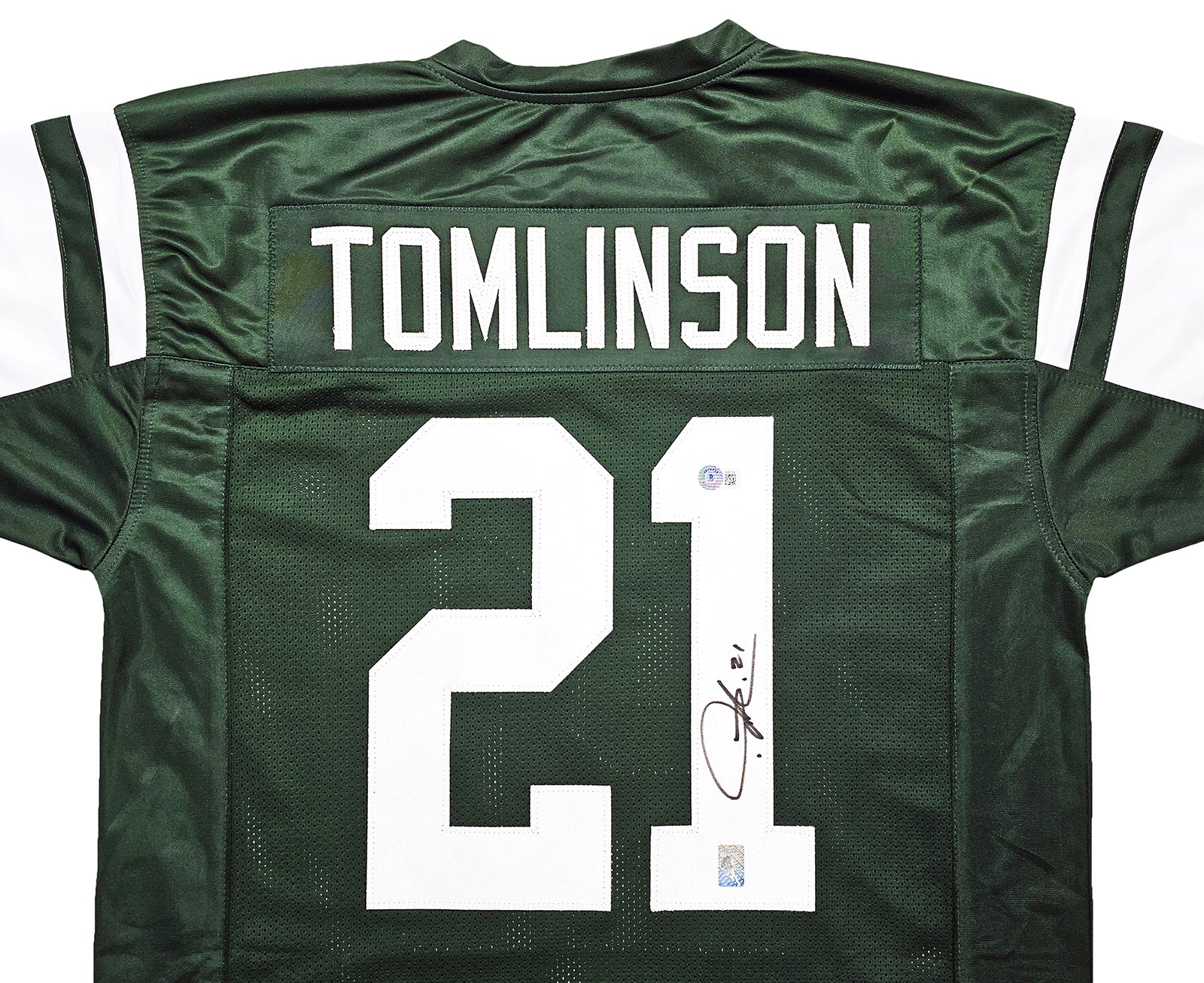 New York Jets LaDainian Tomlinson Autographed Green Jersey Beckett BAS QR Stock #215002 - Image 3