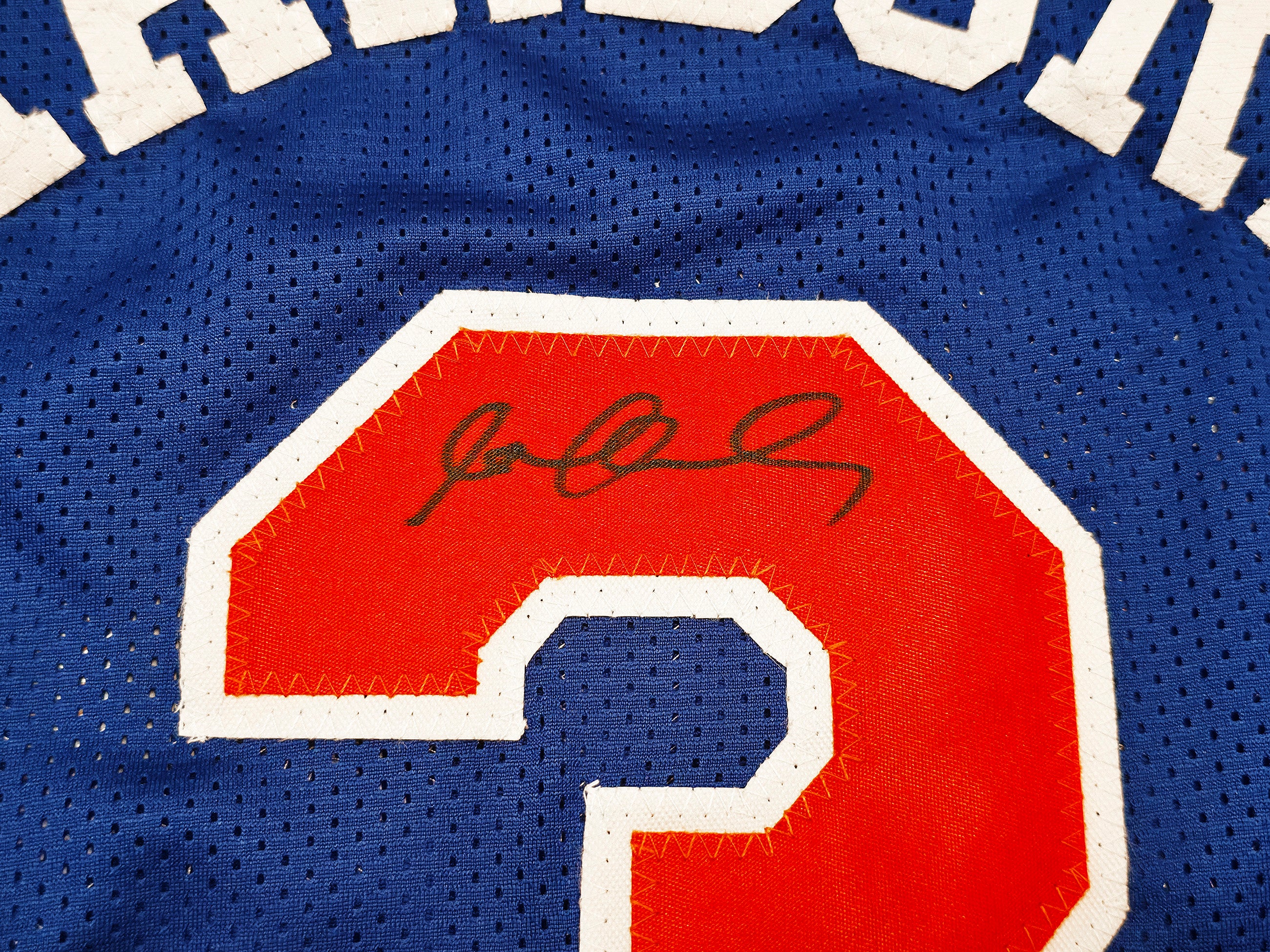 New York Knicks Stephon Marbury Autographed Blue Jersey Beckett BAS Witness Stock #253385 - Image 4