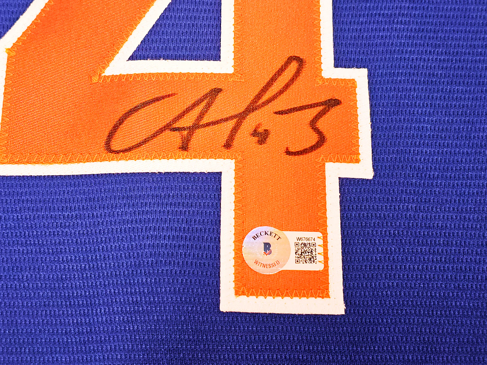New York Mets Francisco Alvarez Autographed Blue Nike Jersey Size L Beckett BAS Witness Stock #220557 - Image 4