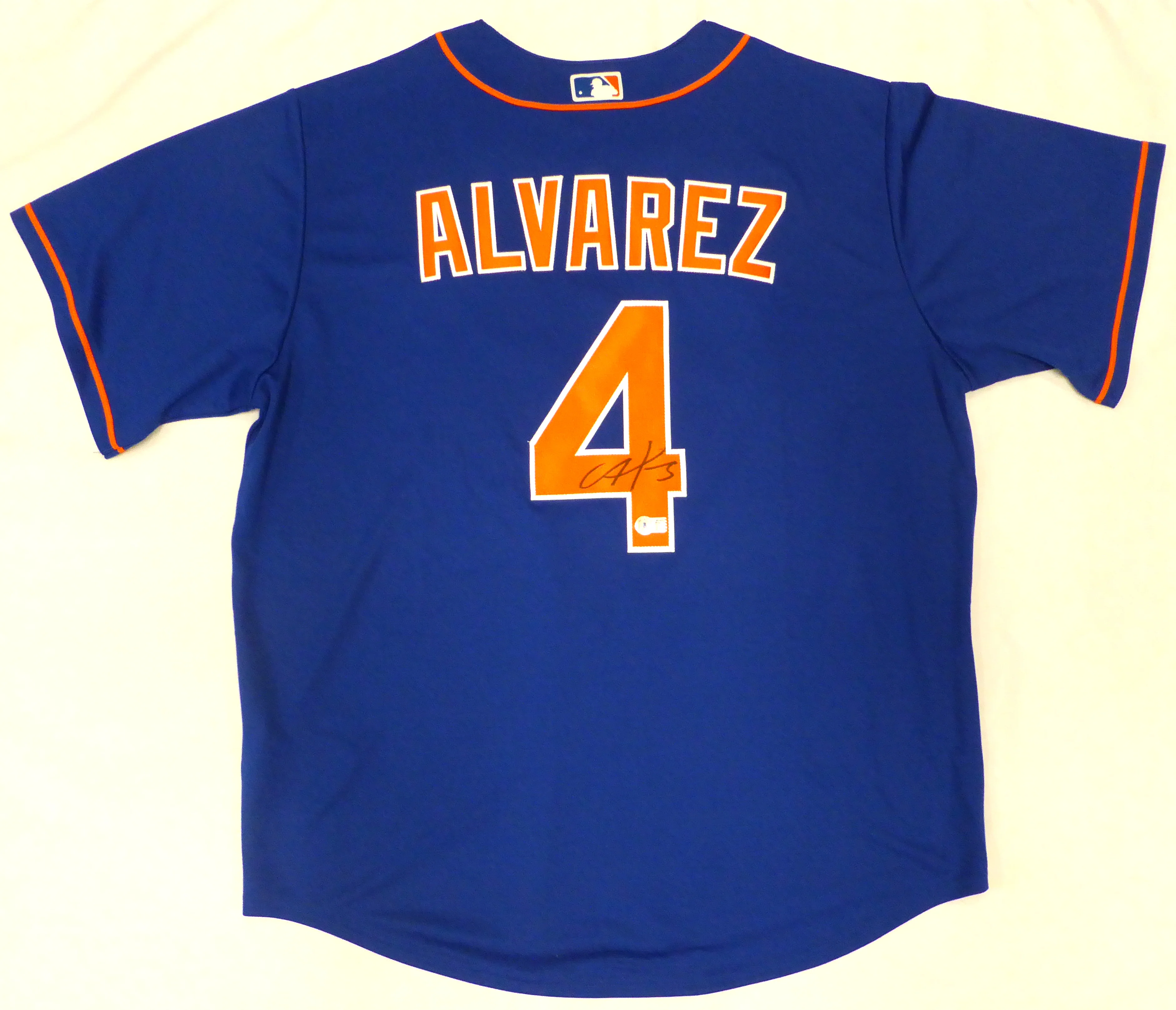 New York Mets Francisco Alvarez Autographed Blue Nike Jersey Size XL Beckett BAS QR #W676650 - Image 2
