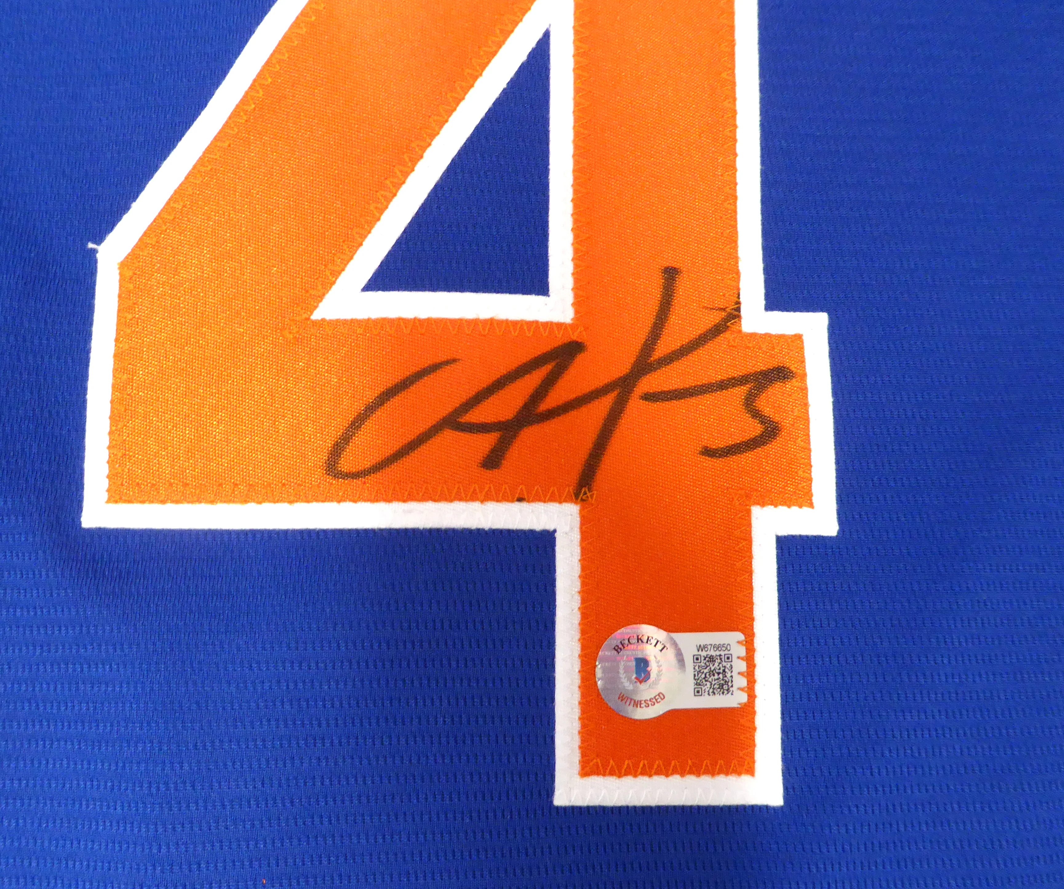New York Mets Francisco Alvarez Autographed Blue Nike Jersey Size XL Beckett BAS QR #W676650 - Image 3