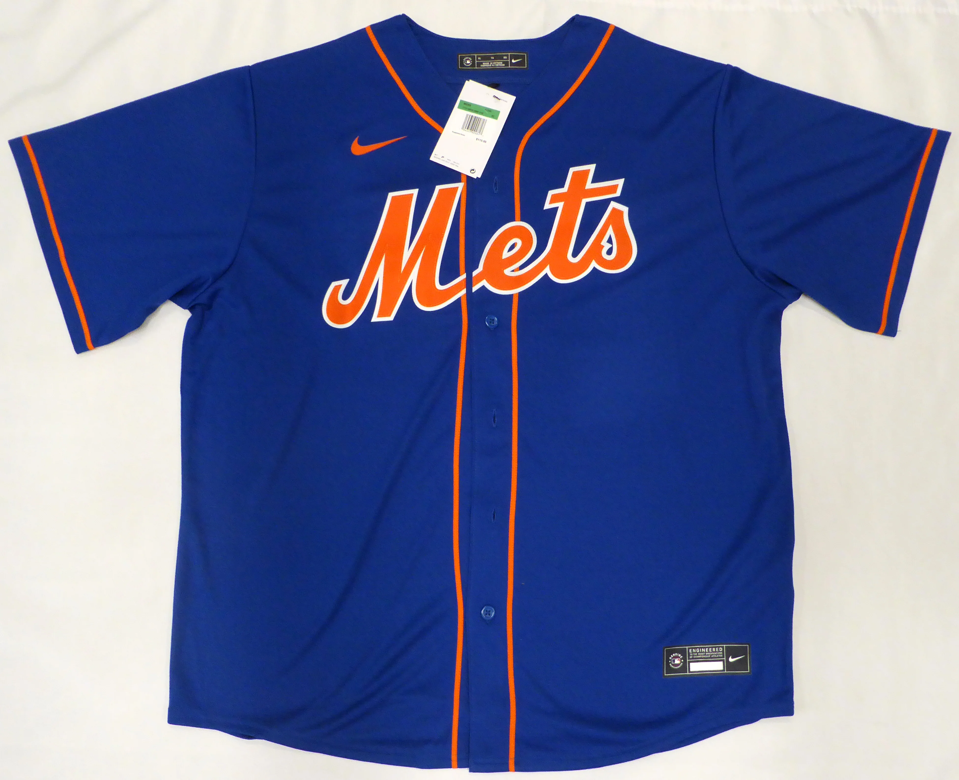 New York Mets Francisco Alvarez Autographed Blue Nike Jersey Size XL Beckett BAS QR #W676650 - Image 4