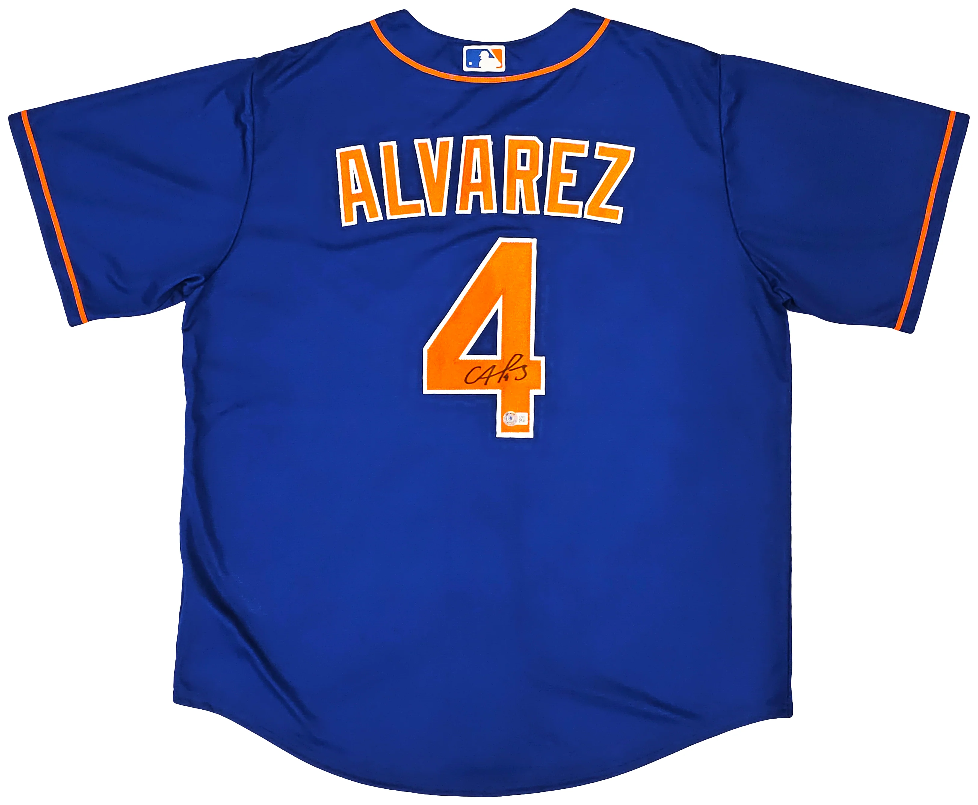 New York Mets Francisco Alvarez Autographed Blue Nike Jersey Size XL Beckett BAS Witness Stock #220558 - Image 2
