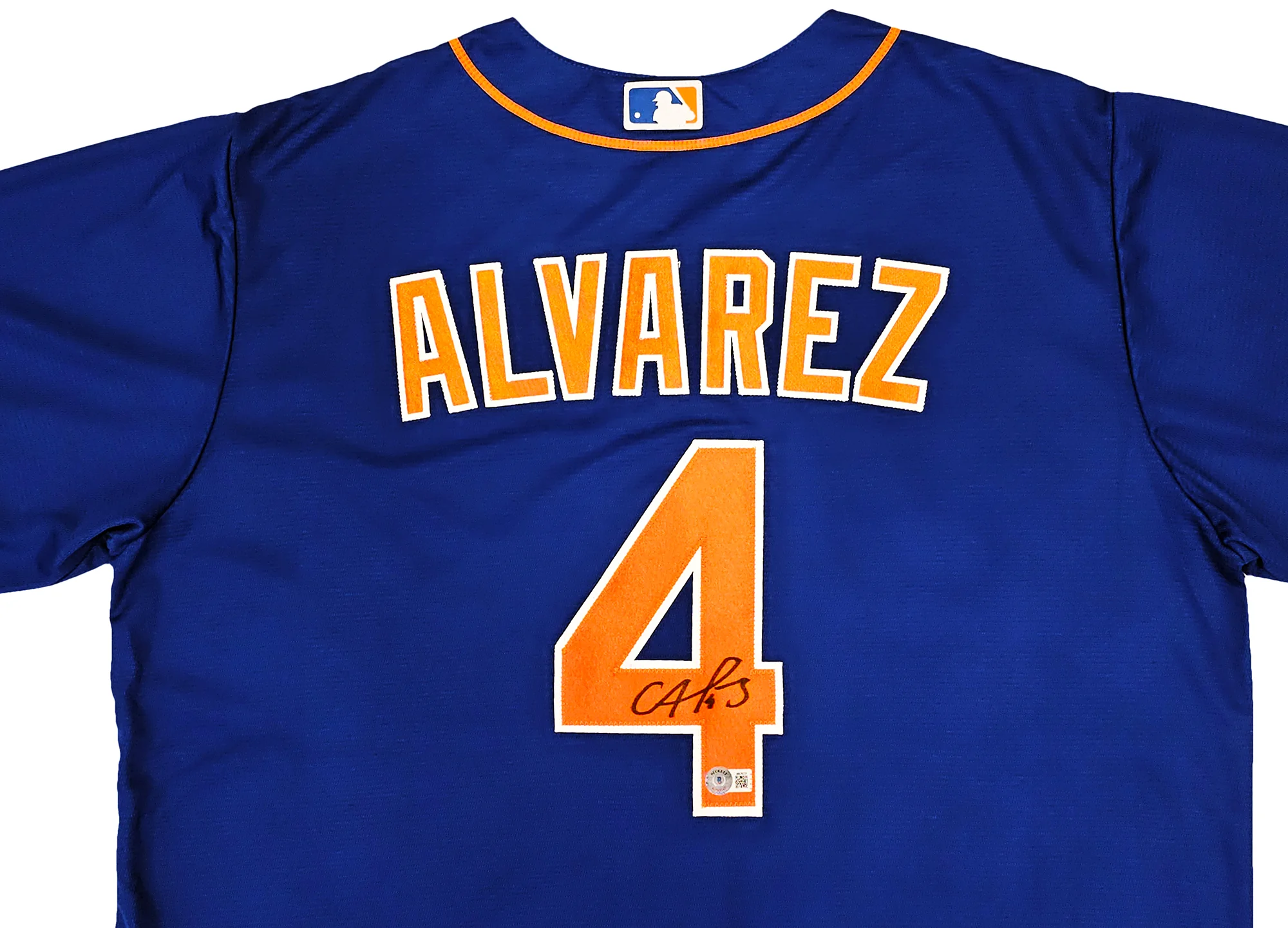 New York Mets Francisco Alvarez Autographed Blue Nike Jersey Size XL Beckett BAS Witness Stock #220558 - Image 3
