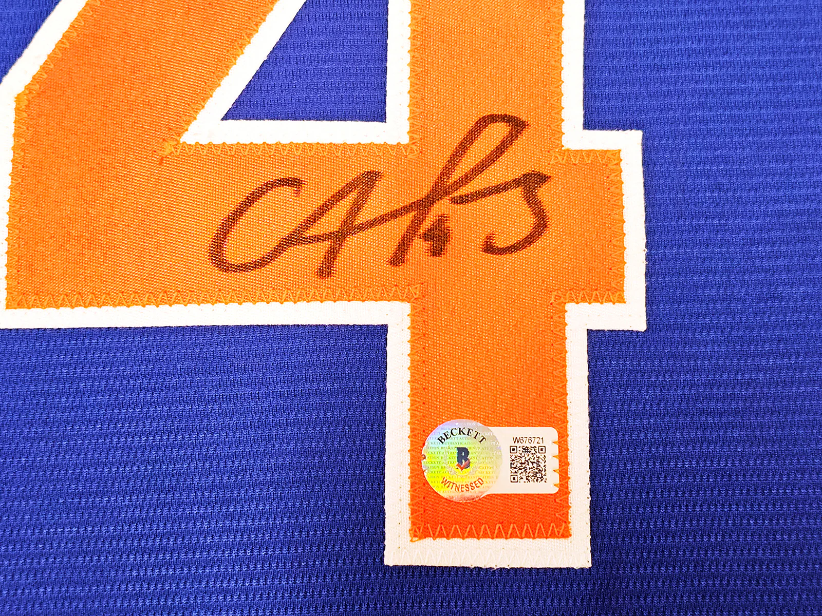 New York Mets Francisco Alvarez Autographed Blue Nike Jersey Size XL Beckett BAS Witness Stock #220558 - Image 4