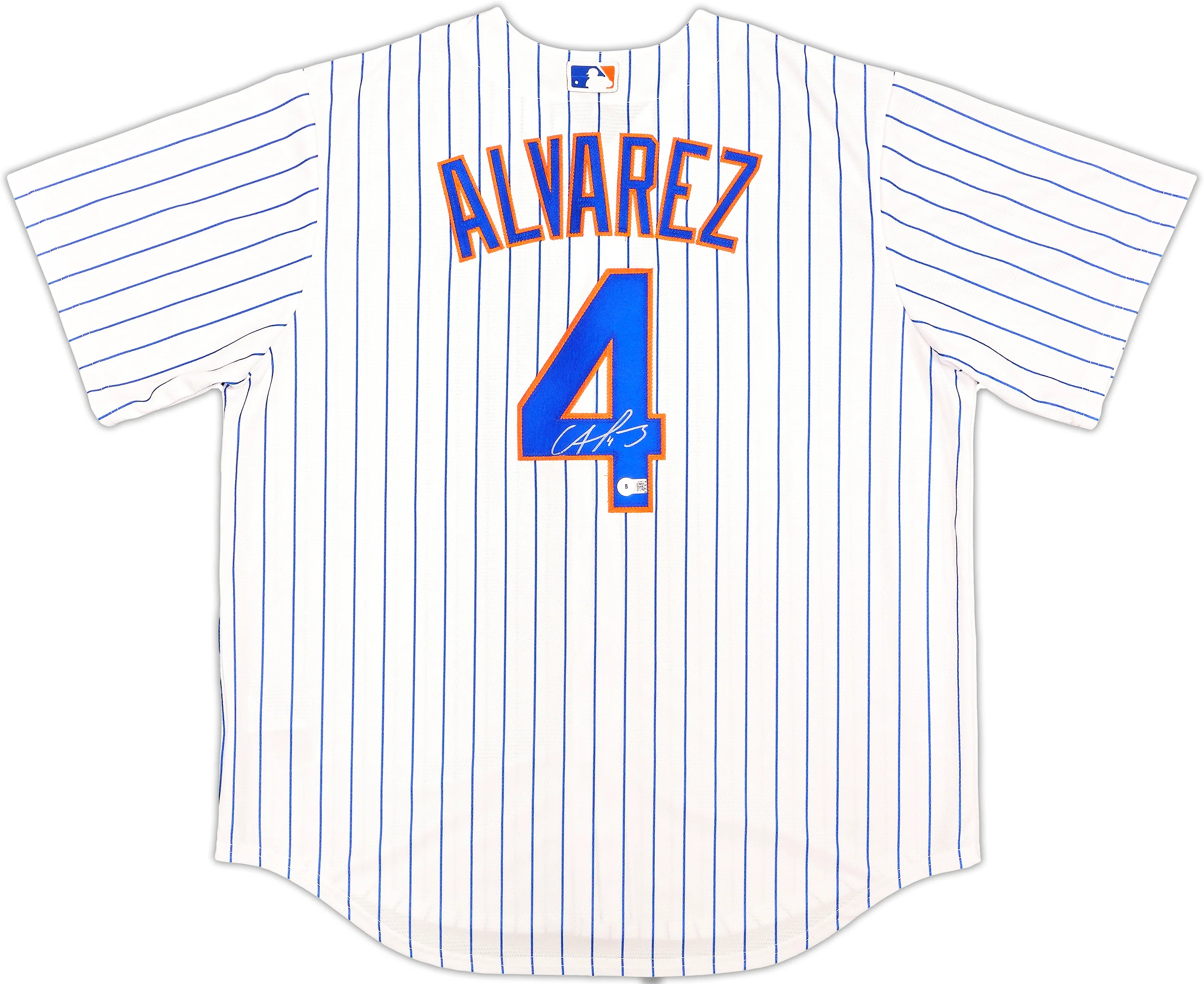 New York Mets Francisco Alvarez Autographed White Nike Jersey Size XL Beckett BAS Witness Stock #221298 - Image 2