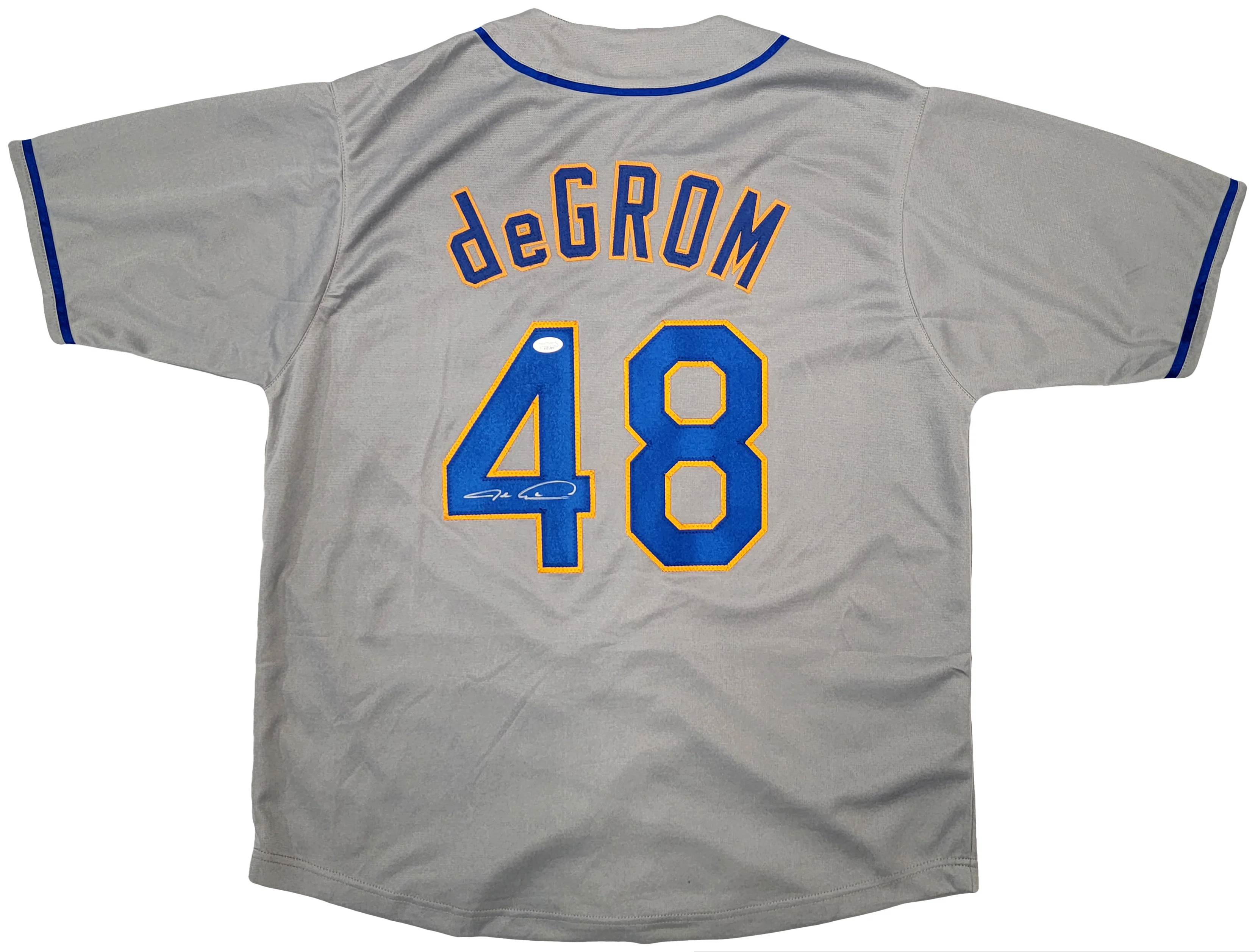 New York Mets Jacob deGrom Autographed Gray Jersey JSA Stock #208150 - Image 2