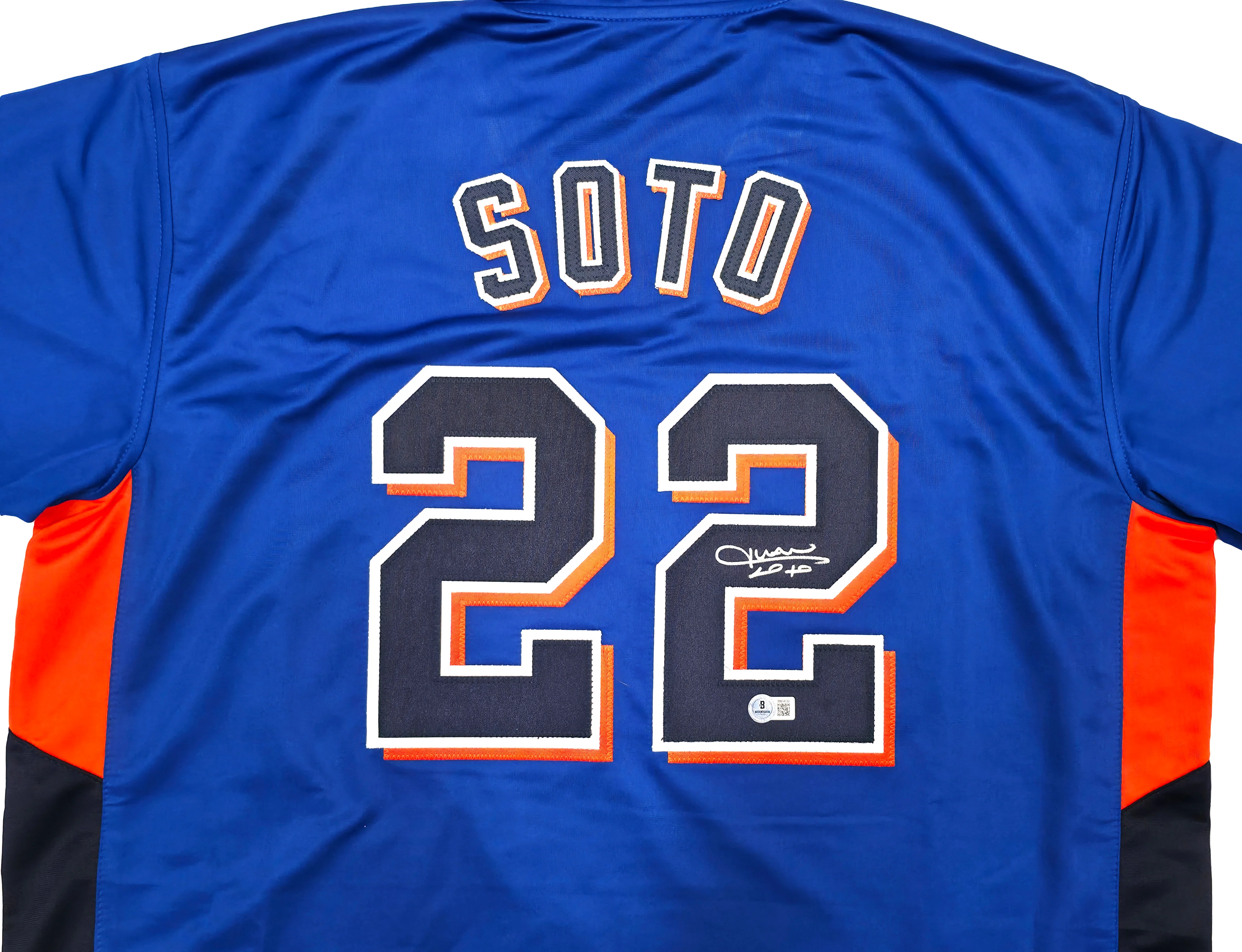 New York Mets Juan Soto Autographed Blue Jersey Beckett BAS QR Stock #252352 - Image 3
