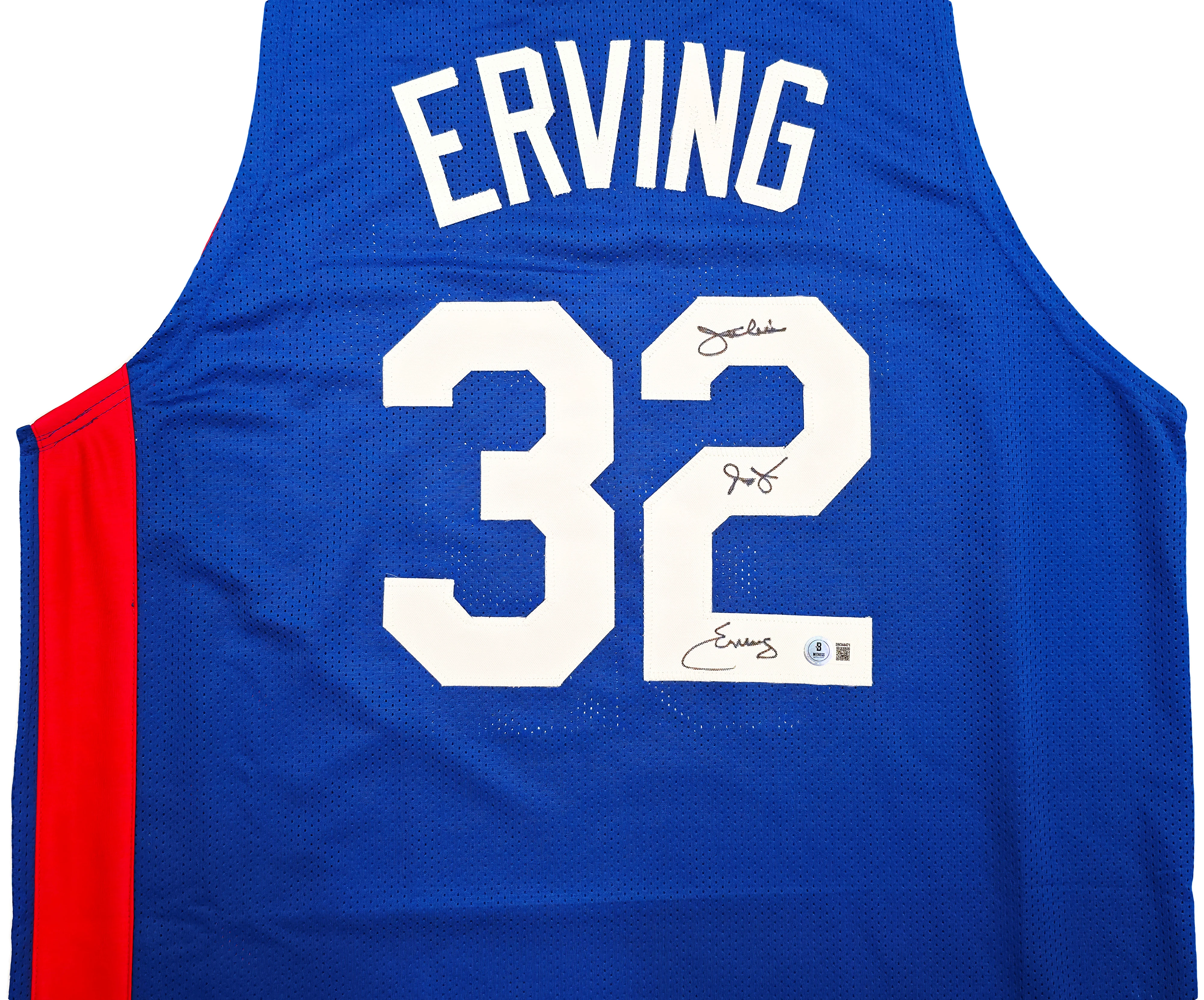 New York Nets Julius "Dr. J" Erving Autographed Blue Jersey Beckett BAS Witness Stock #253705 - Image 3