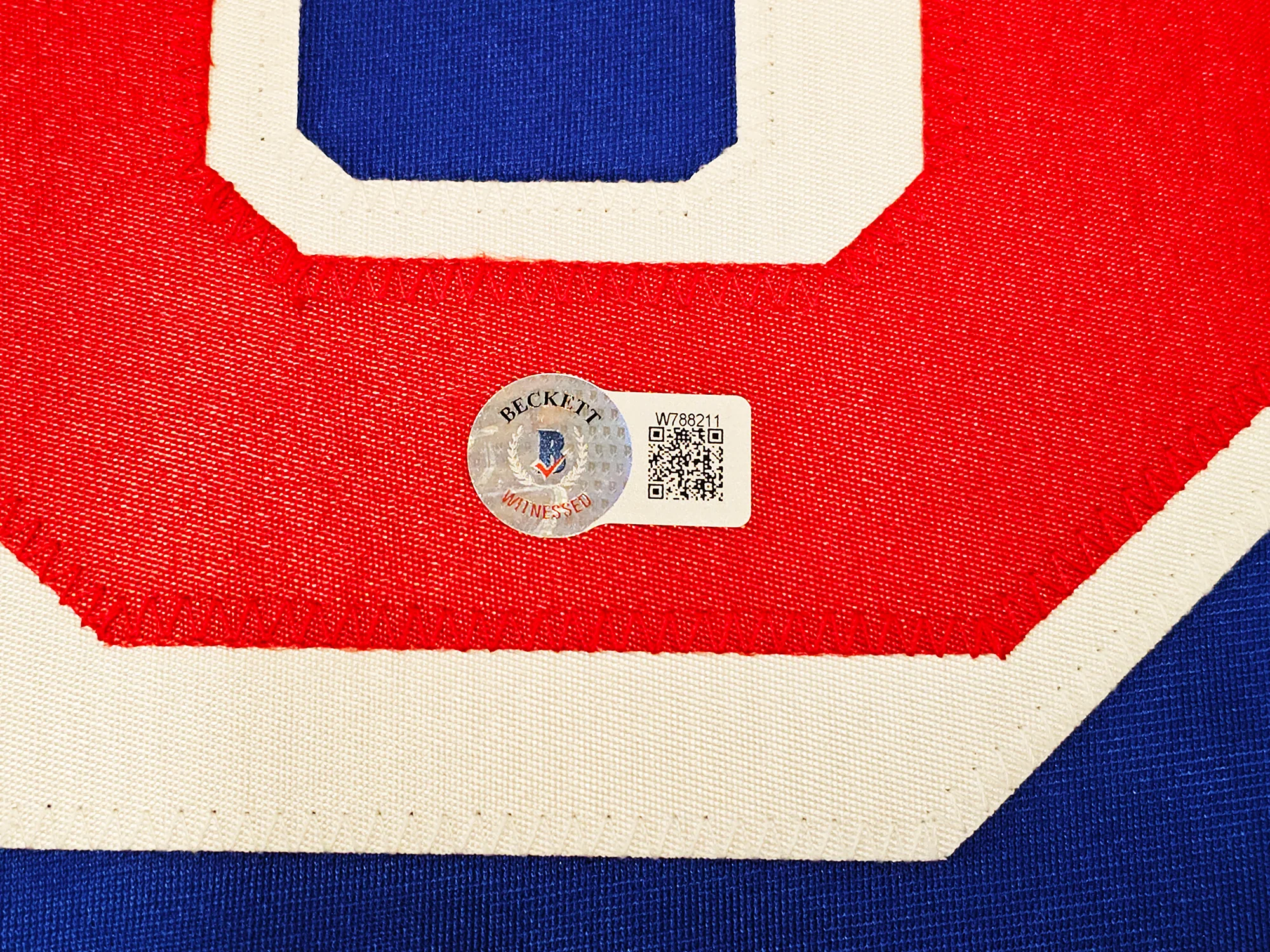 New York Rangers Jaromir Jagr Autographed Blue, Red & White Jersey Beckett BAS Witness Stock #221070 - Image 4