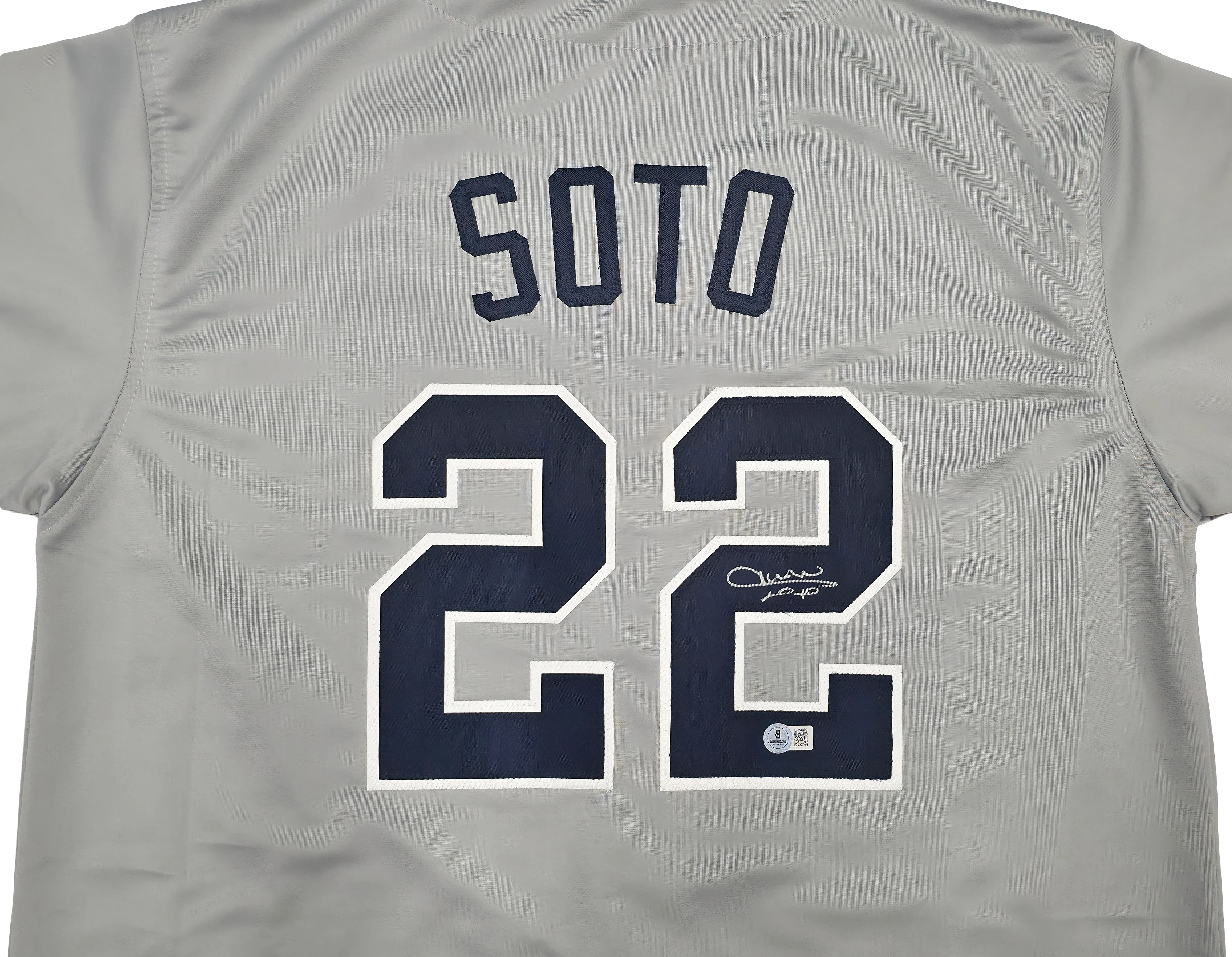 New York Yankees Juan Soto Autographed Gray Jersey Beckett BAS QR Stock #250496 - Image 3