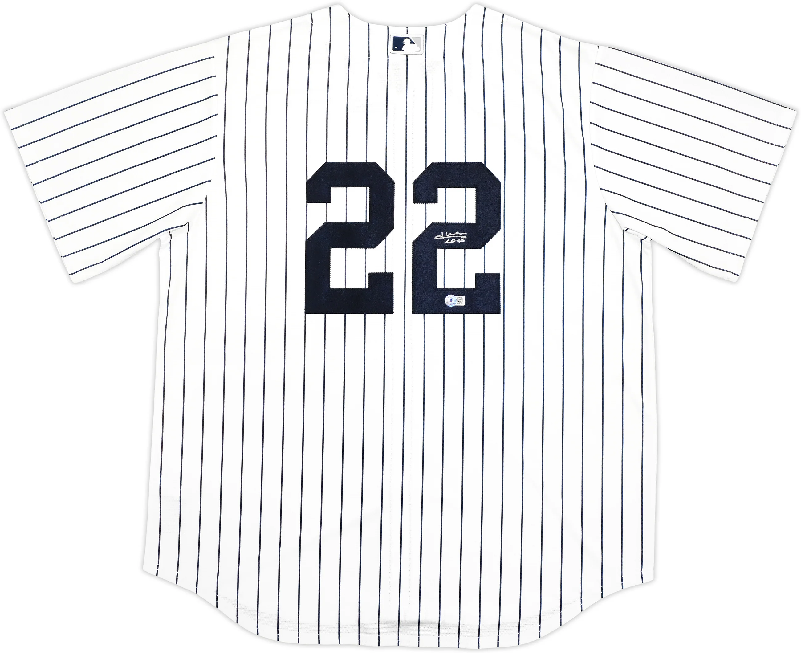 New York Yankees Juan Soto Autographed White Pinstripes Nike Jersey Size XL Beckett BAS QR Stock #226402 - Image 2