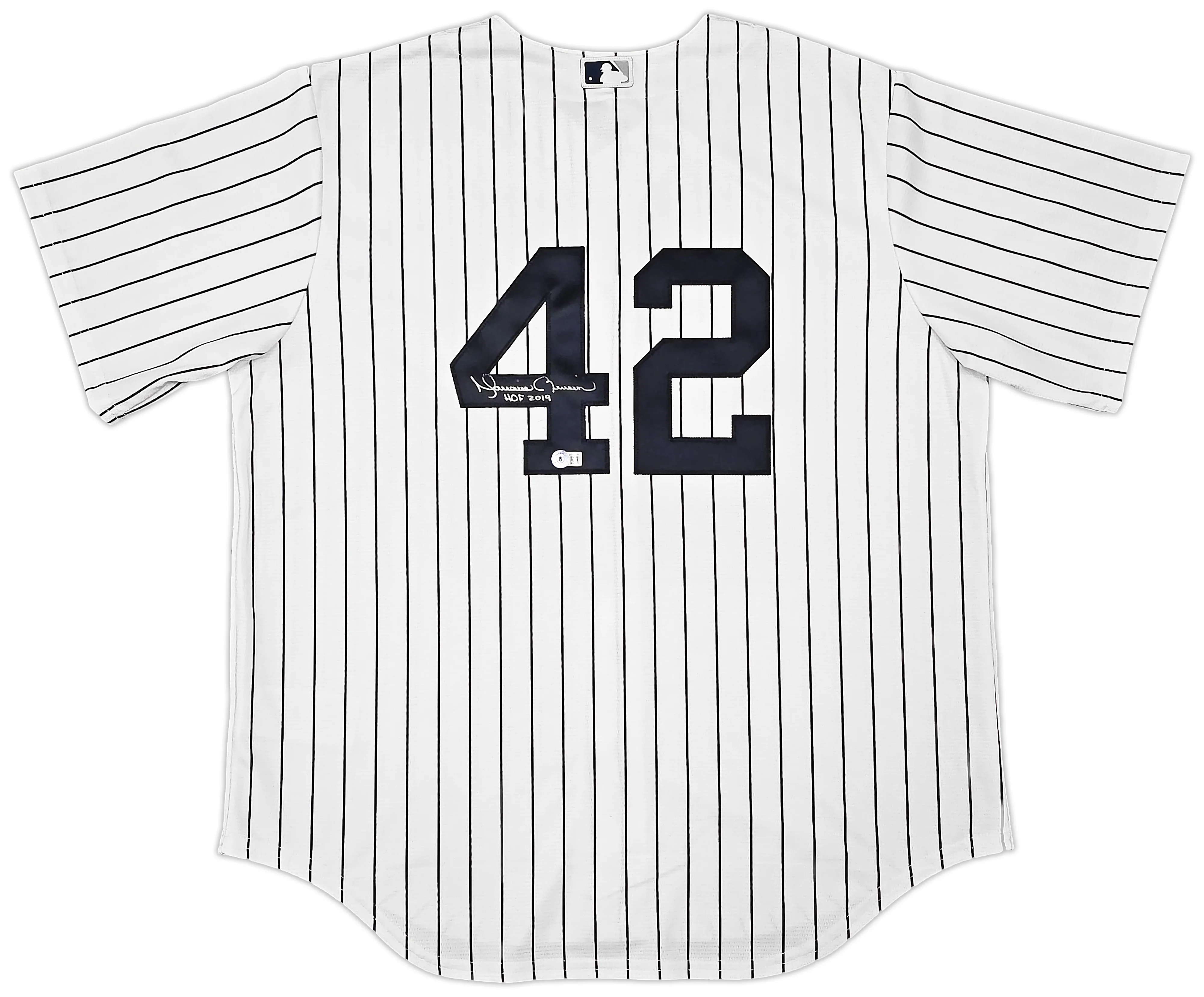 New York Yankees Mariano Rivera Autographed White Pinstripe Nike Jersey Size XL "HOF 2019" Beckett BAS QR Stock #261403