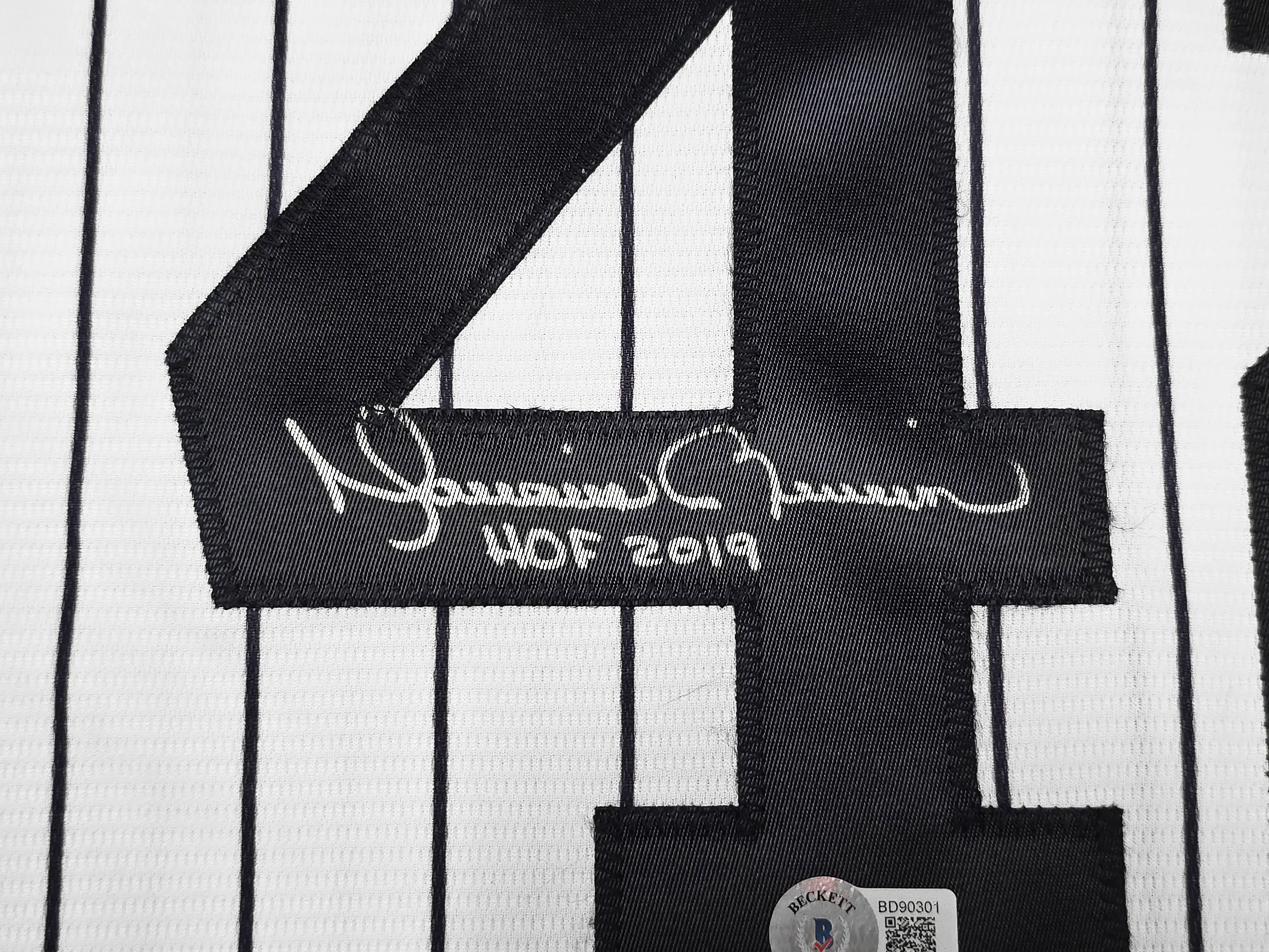 New York Yankees Mariano Rivera Autographed White Pinstripe Nike Jersey Size XL "HOF 2019" Beckett BAS QR Stock #261403 - Image 2