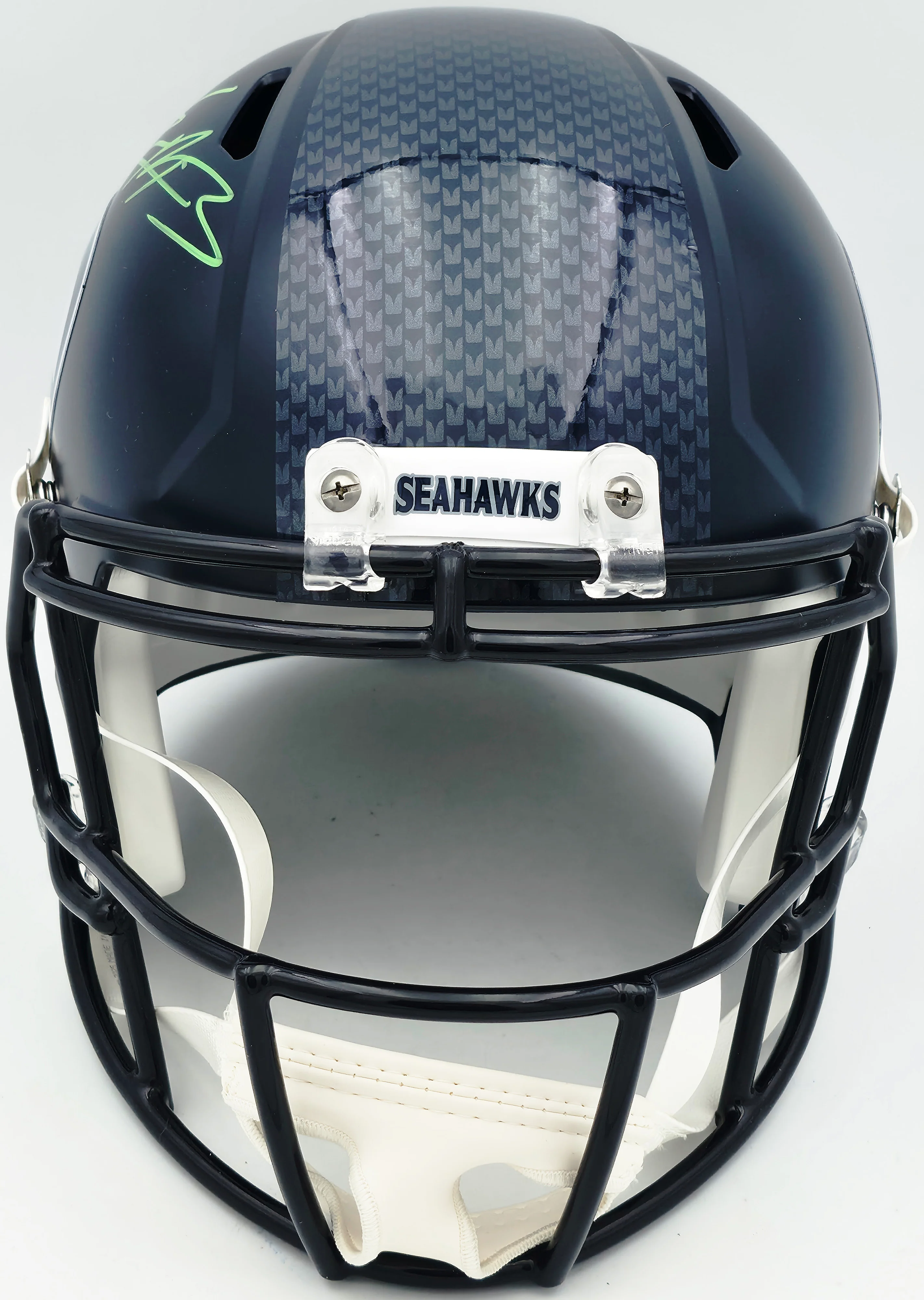 Nick Emmanwori Autographed Seattle Seahawks Blue Full Size Speed Replica Helmet Beckett BAS Witness Stock #260086 - Image 3