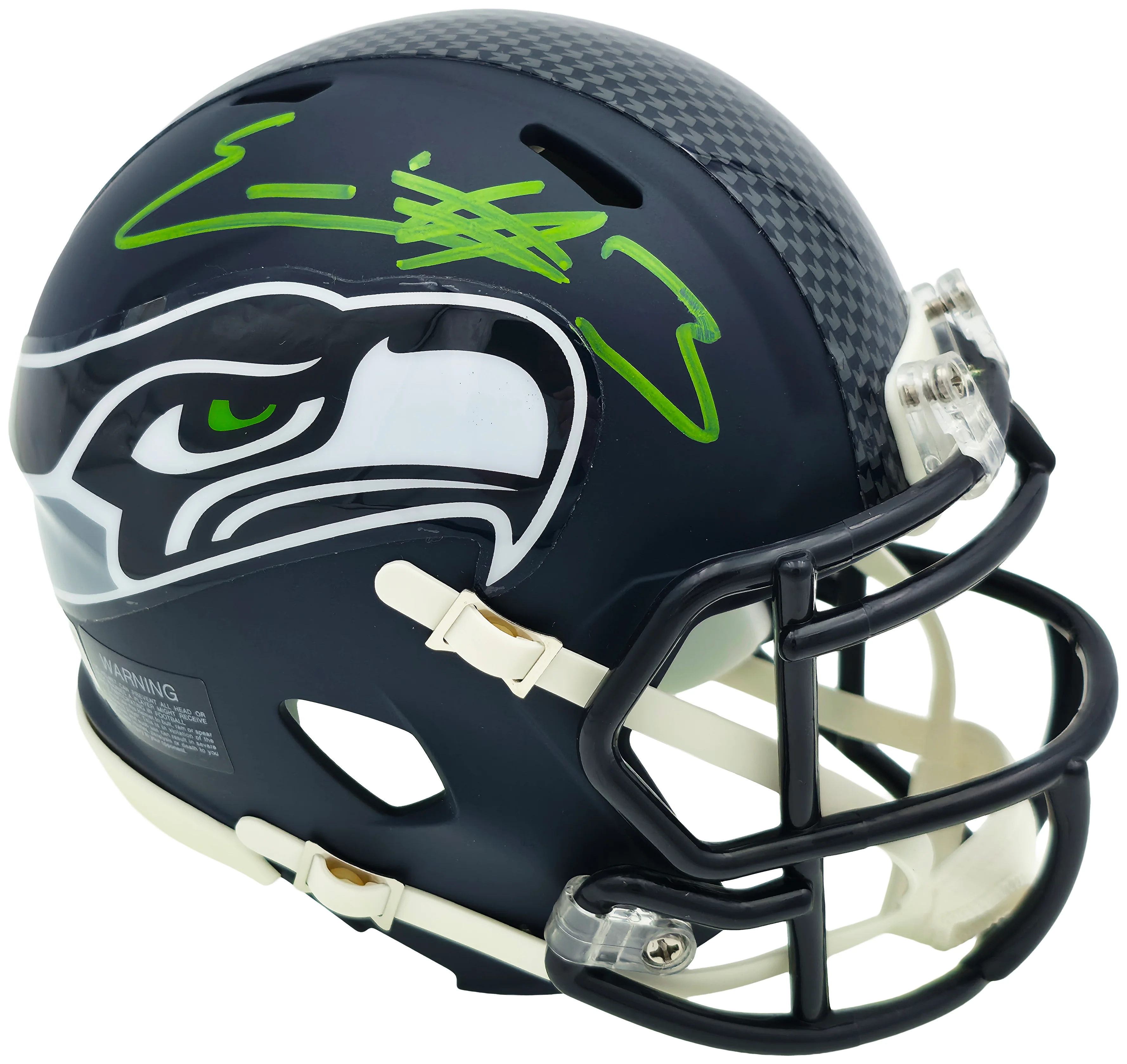 Nick Emmanwori Autographed Seattle Seahawks Blue Speed Mini Helmet Beckett BAS Witness Stock #256031 - Image 3