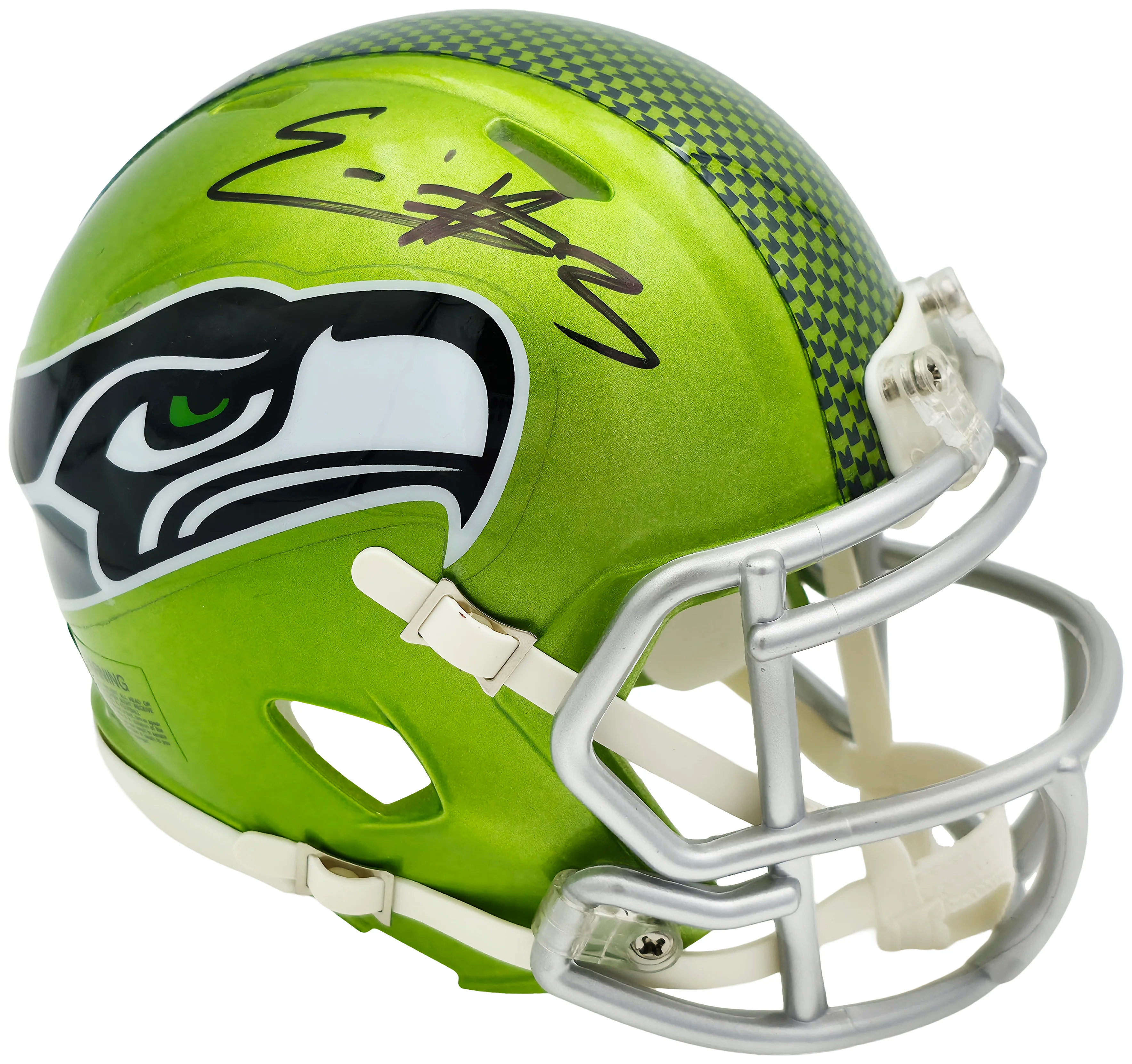 Nick Emmanwori Autographed Seattle Seahawks Flash Green Speed Mini Helmet Beckett BAS Witness Stock #256030 - Image 3