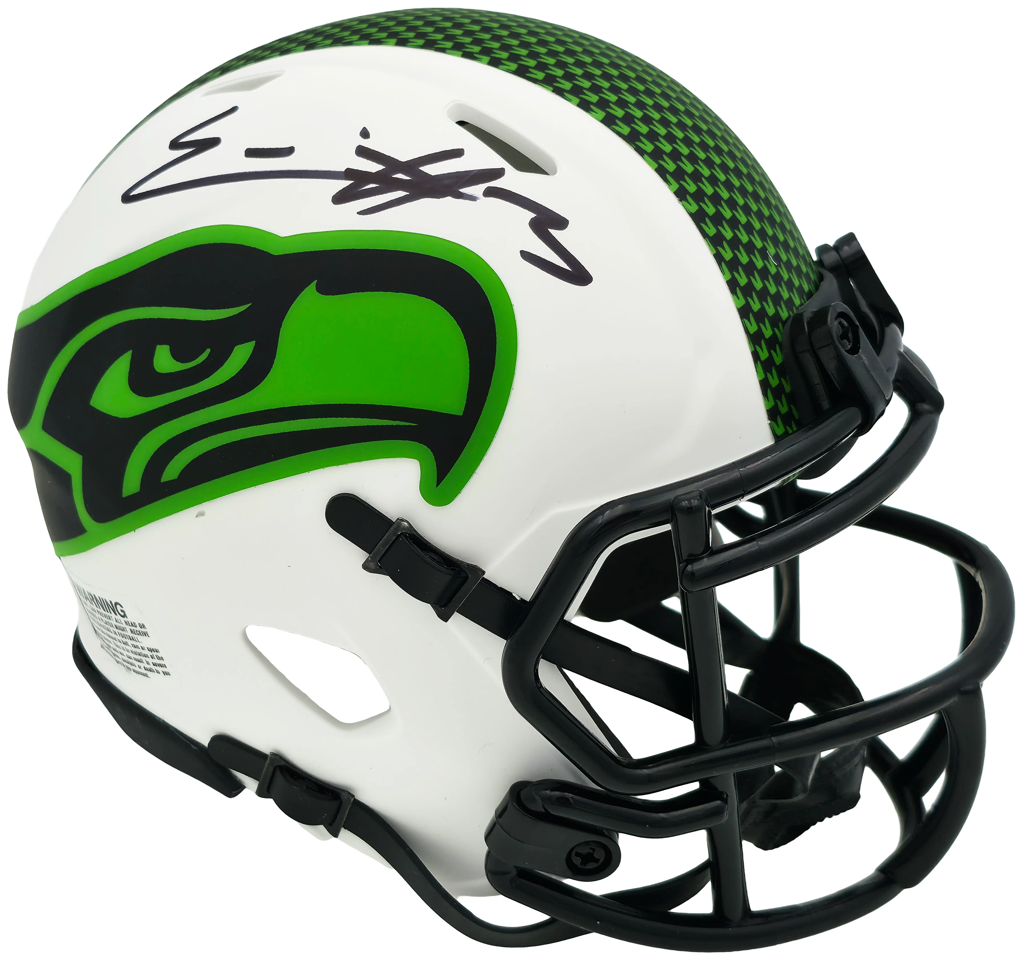 Nick Emmanwori Autographed Seattle Seahawks Lunar Eclipse White Speed Mini Helmet Beckett BAS Witness Stock #256029 - Image 3