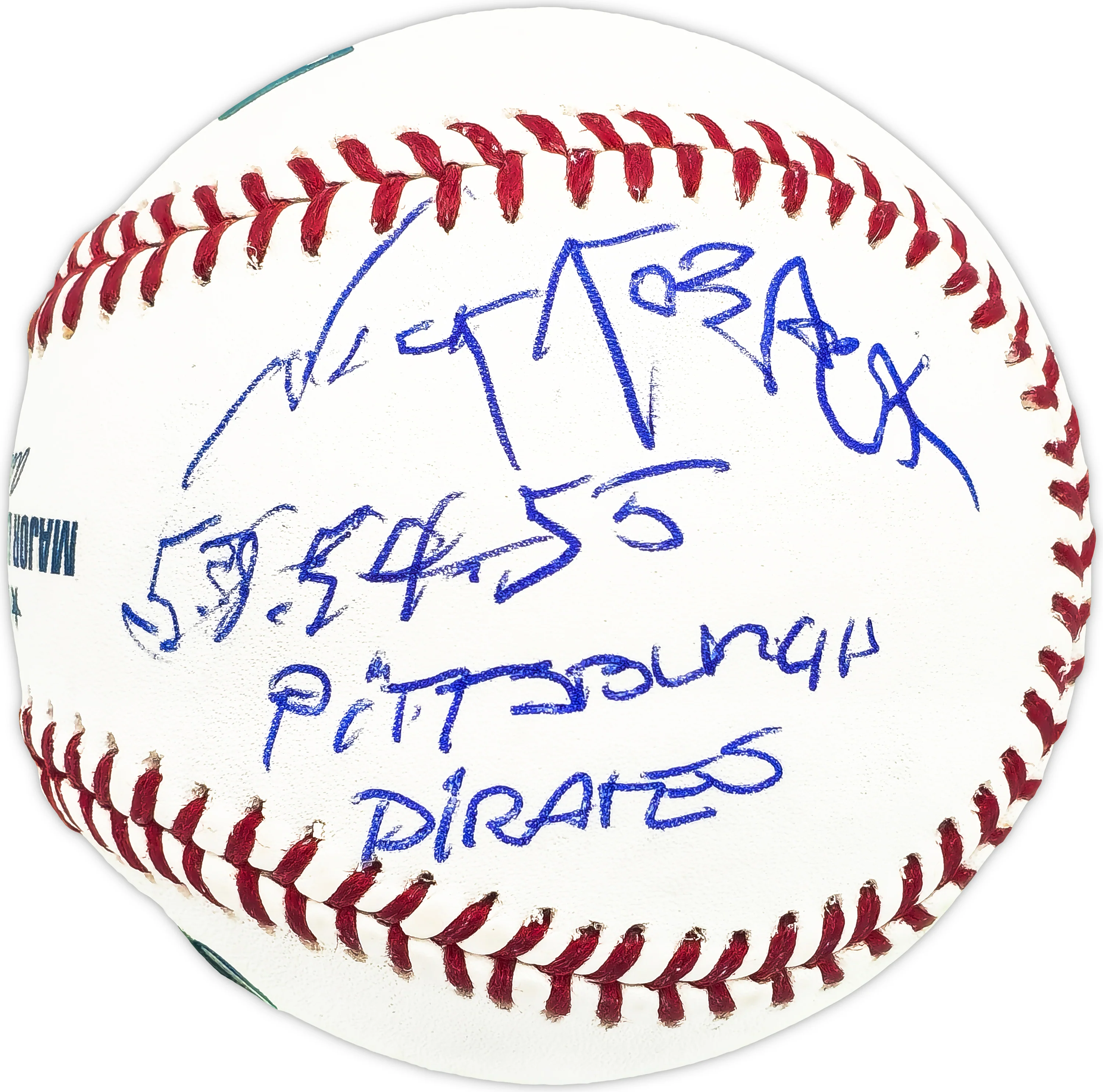 Nick Koback Autographed Official MLB Baseball Pittsburgh Pirates "53-54-55 Pirates" Beckett BAS QR #BM25998